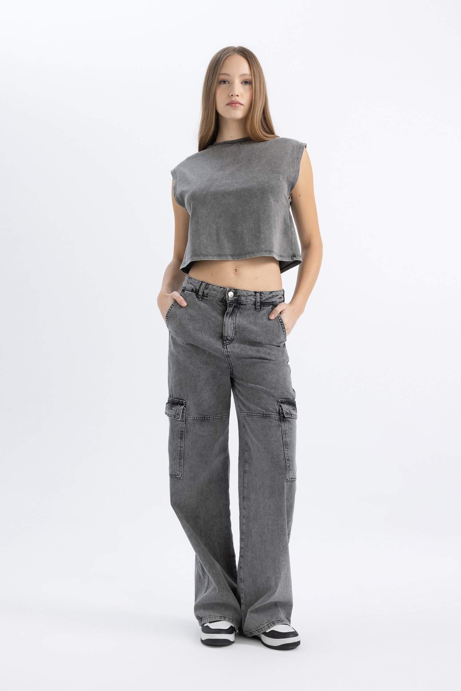 Coool Loose Fit Yıkamalı Soluk Efektli Atlet