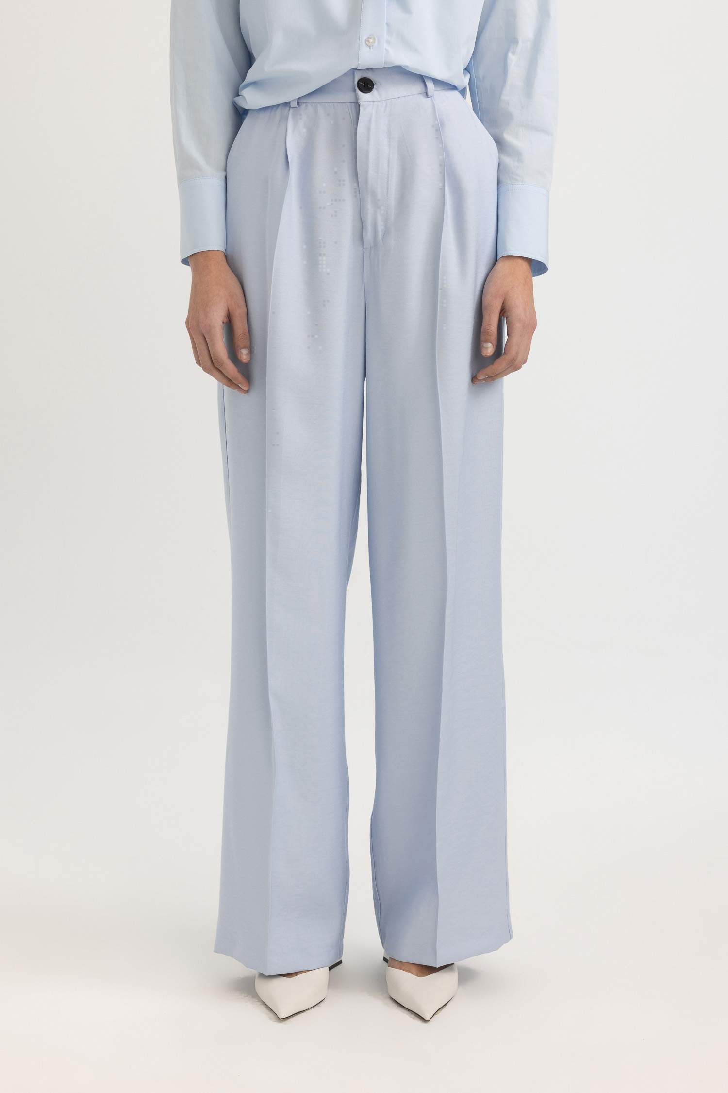 Wide Leg Cepli Yüksek Bel Geniş Paça Uzun Boy Kumaş Pantolon