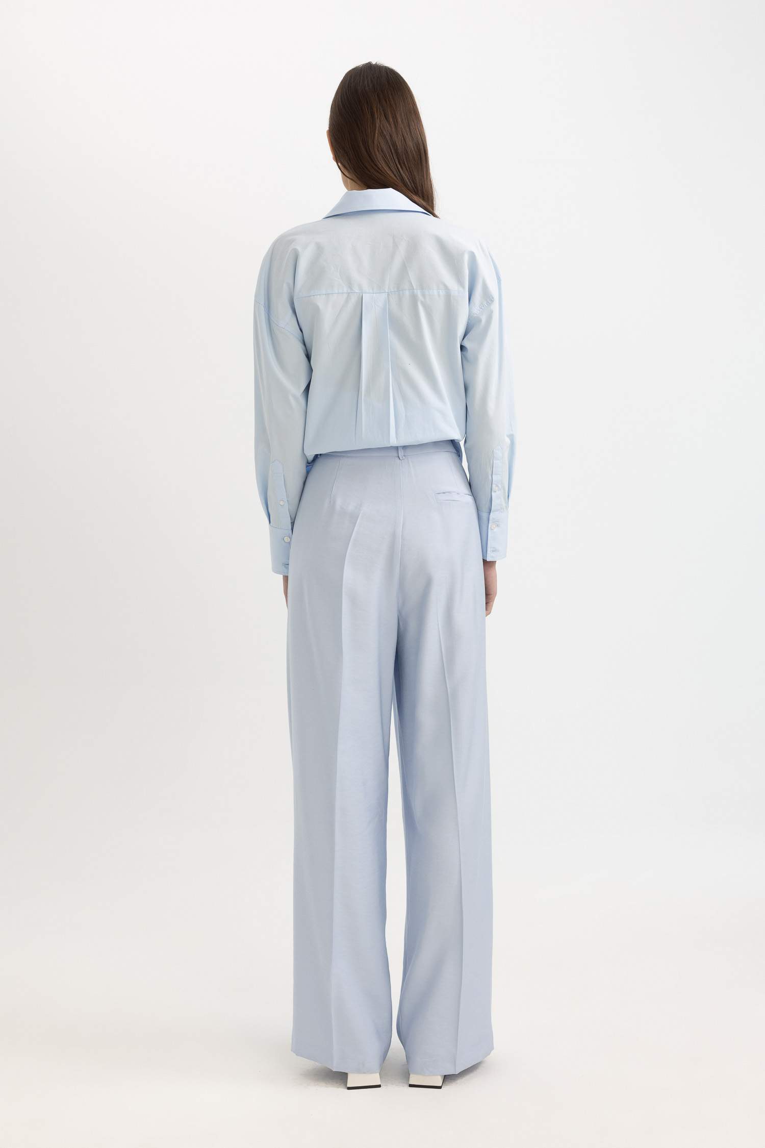 Wide Leg Cepli Yüksek Bel Geniş Paça Uzun Boy Kumaş Pantolon