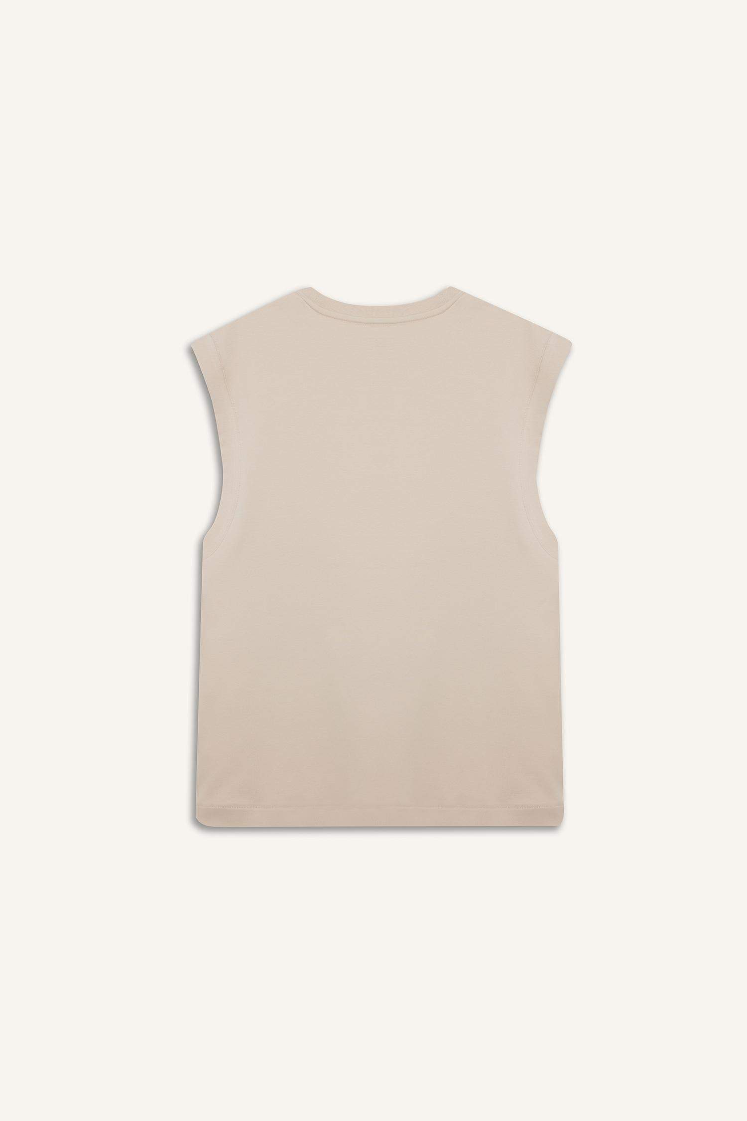 Boxy Fit Printed Crew Neck Sleeveless Tank Top