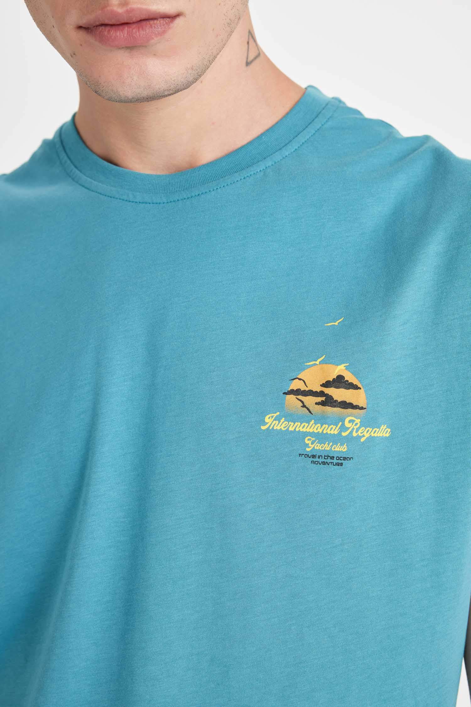 Boxy Fit Printed Crew Neck Tank Top