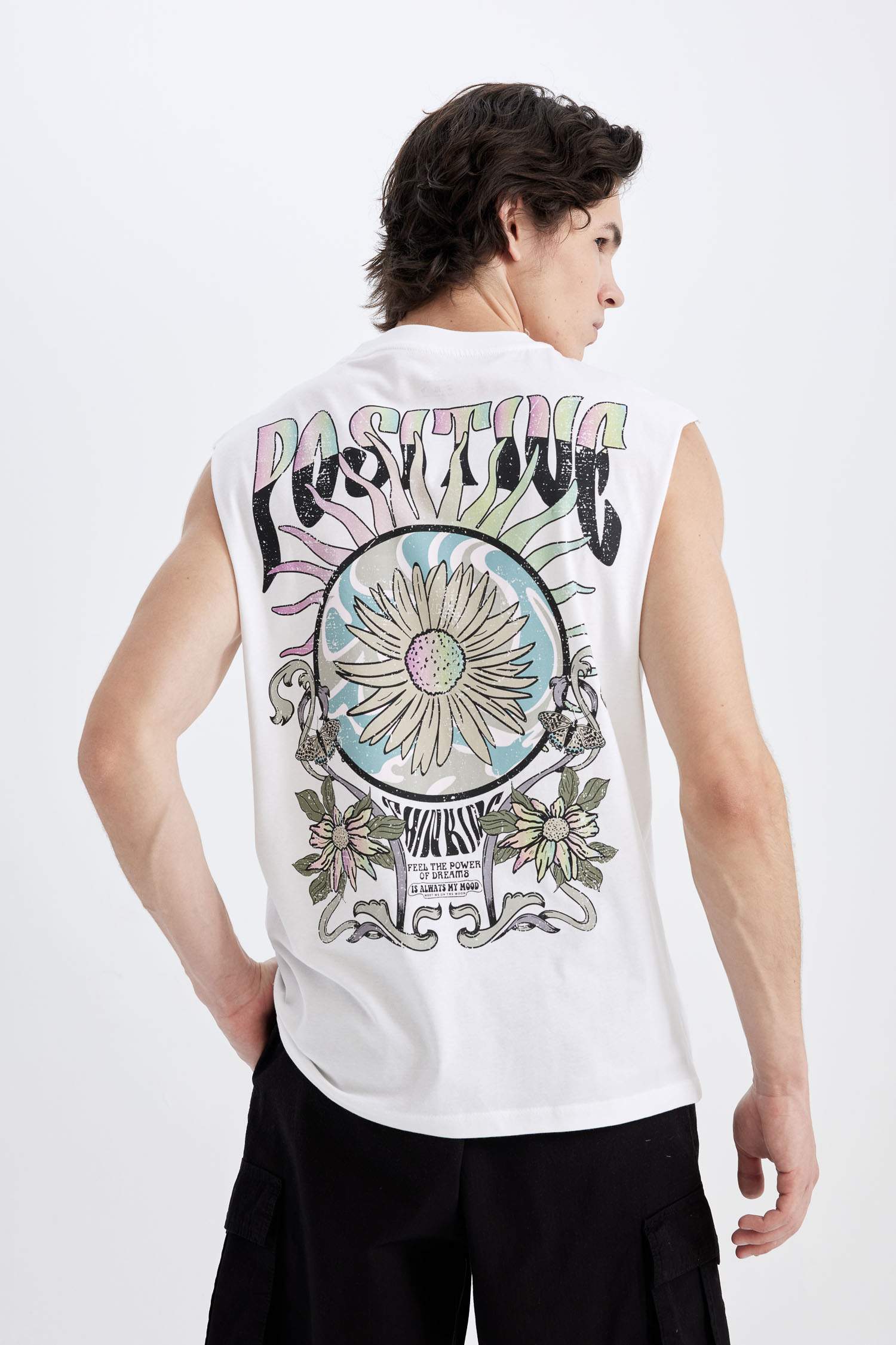 تيشيرت كت اوفر سايز مطبوع  بدون ردن