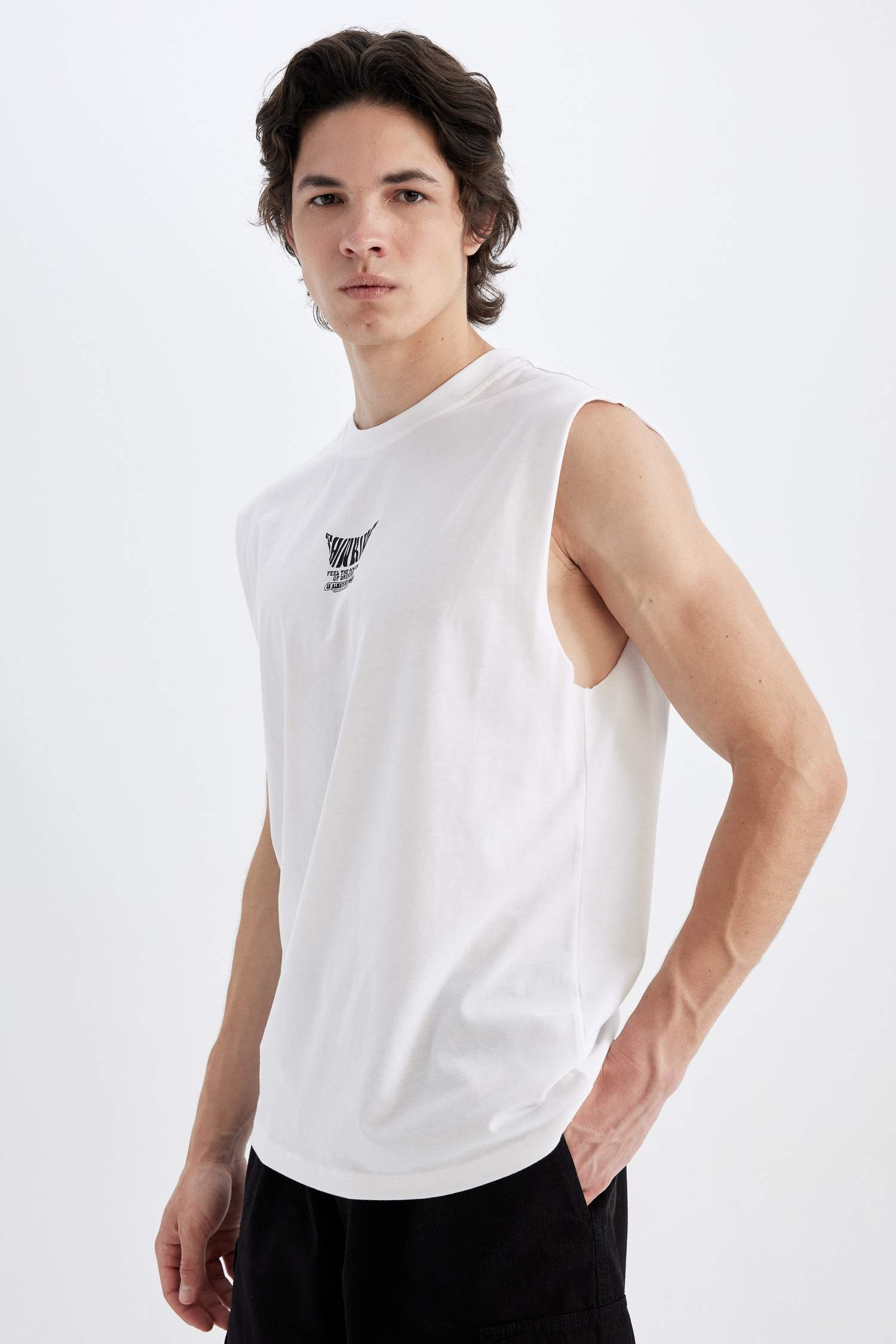 تيشيرت كت اوفر سايز مطبوع  بدون ردن