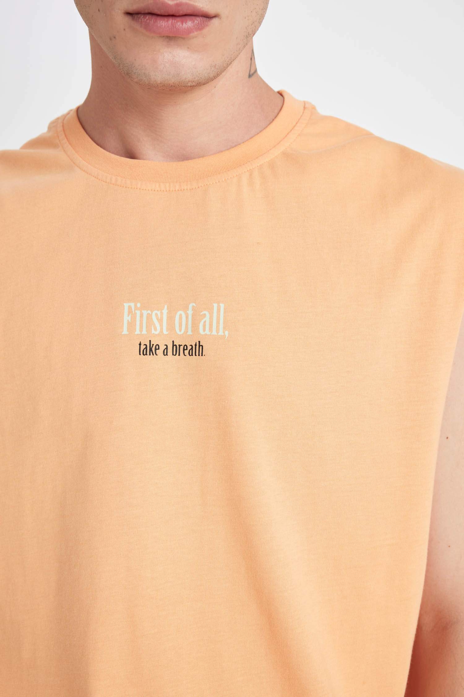 Débardeur Boxy en coton imprimé au dos à col rond