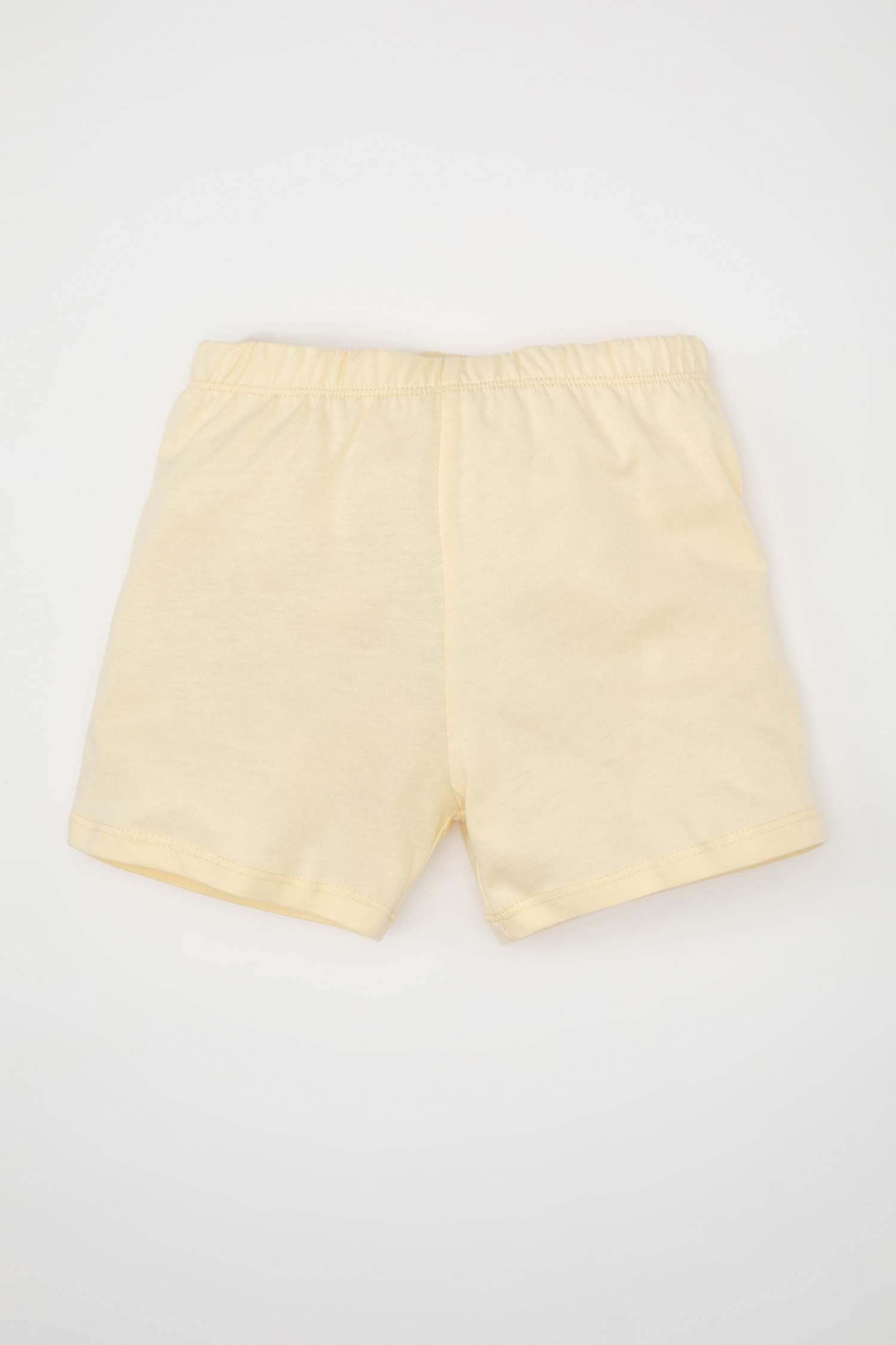 Kız Bebek Pijama Takımı Bisiklet Yaka Baskılı Penye Kısa Kollu Üst Şort