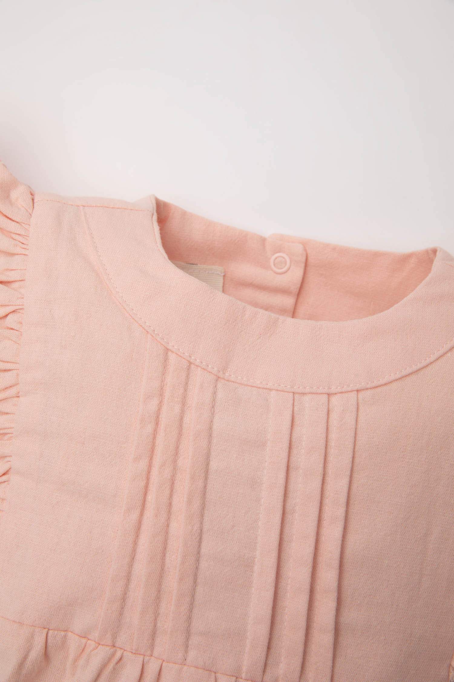 Baby Girl Newborn Linen Jumpsuit Bandana 2 Piece Set