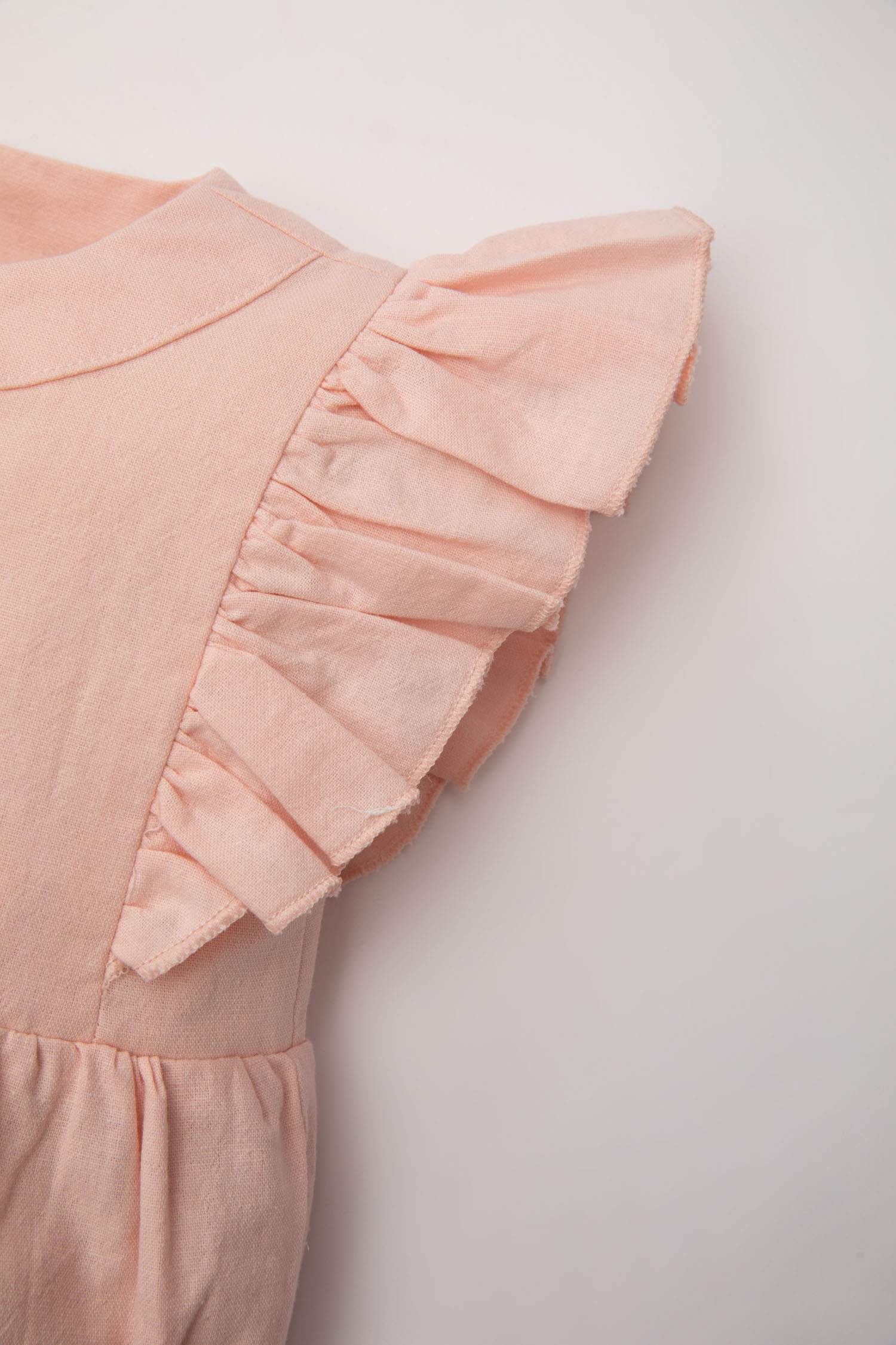 Baby Girl Newborn Linen Jumpsuit Bandana 2 Piece Set