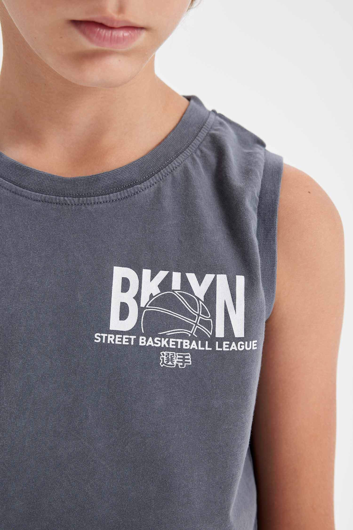 Boy Crew Neck Printed Sleevless T-Shirt