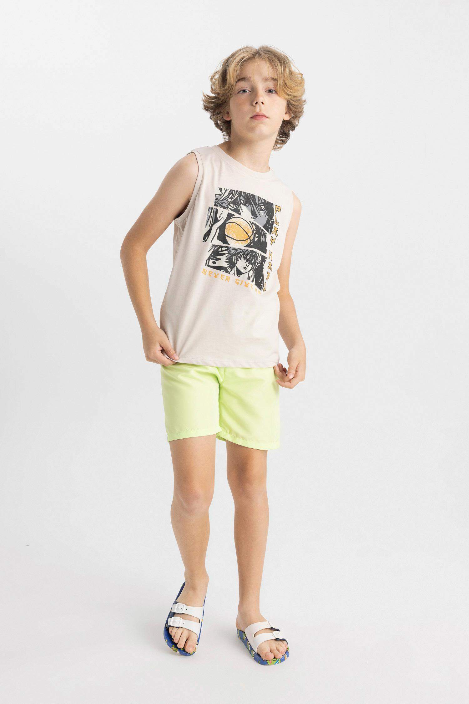 Boy Crew Neck Printed Sleeveless T-Shirt