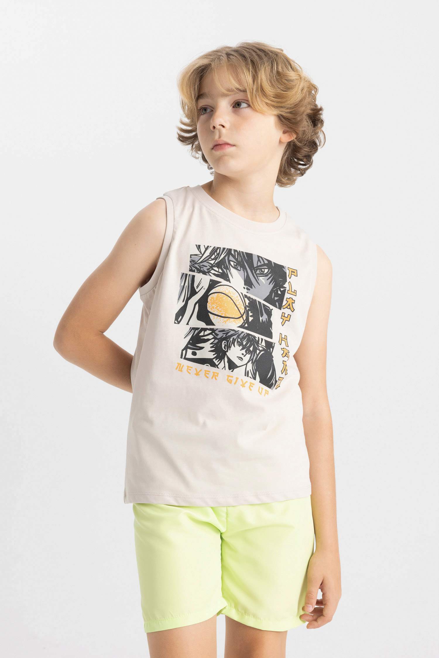 Boy Crew Neck Printed Sleeveless T-Shirt