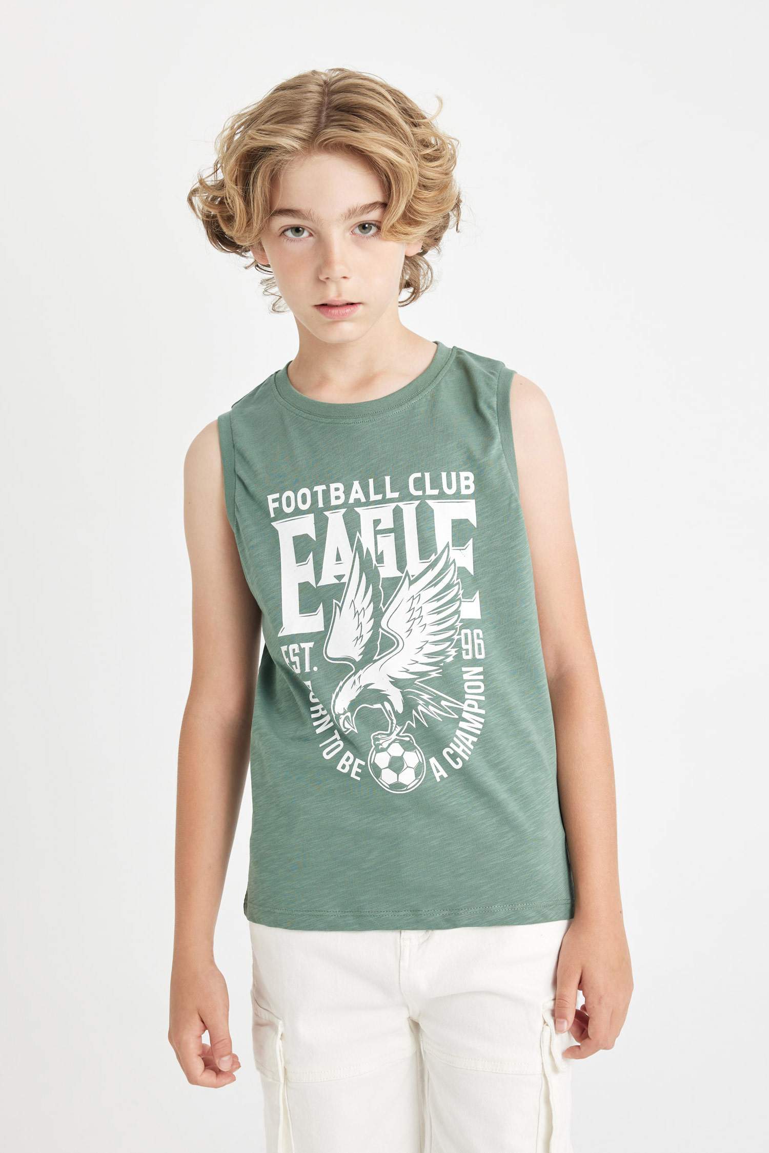 Boy Printed Crew Neck Sleeveless T-Shirt