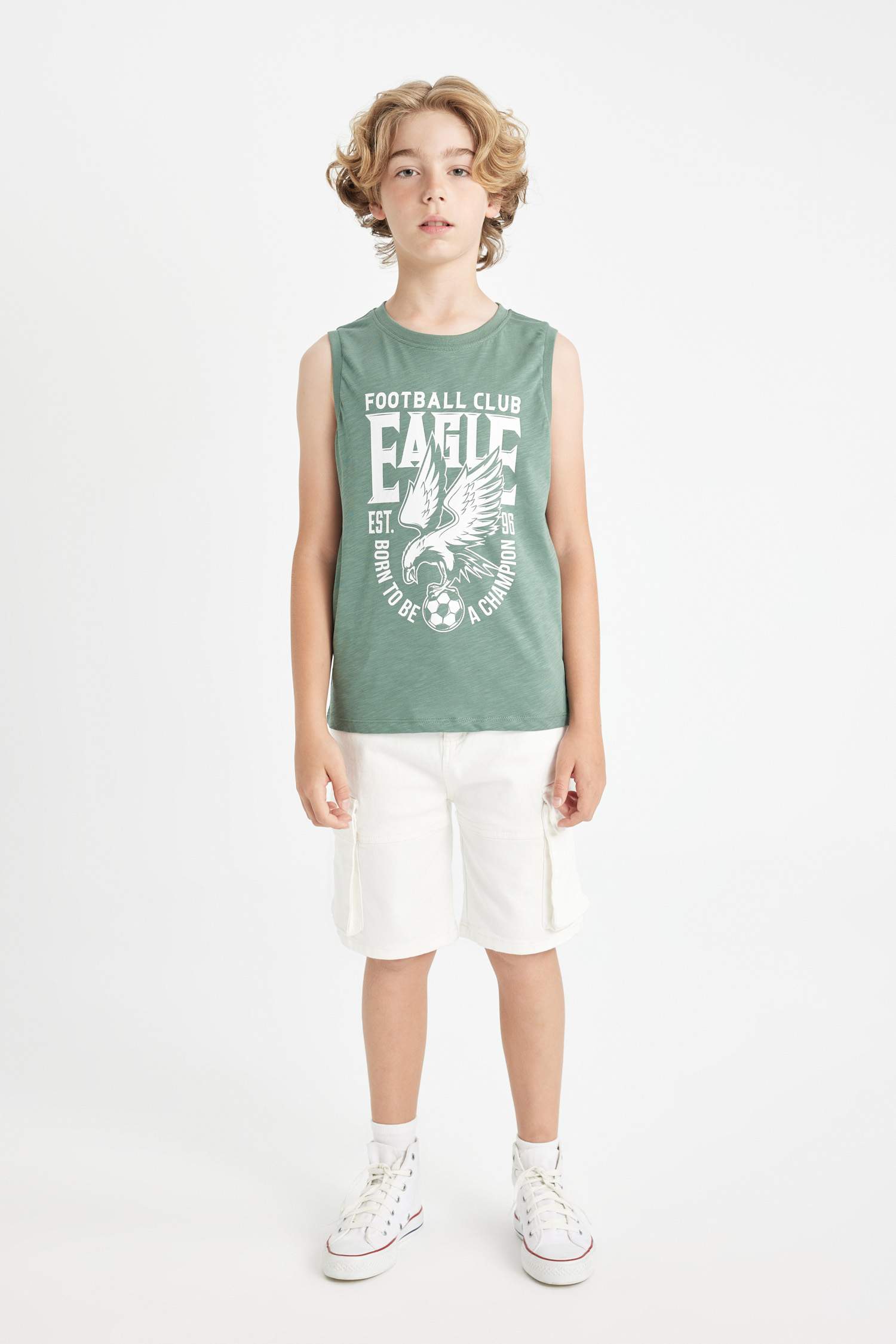 Boy Printed Crew Neck Sleeveless T-Shirt