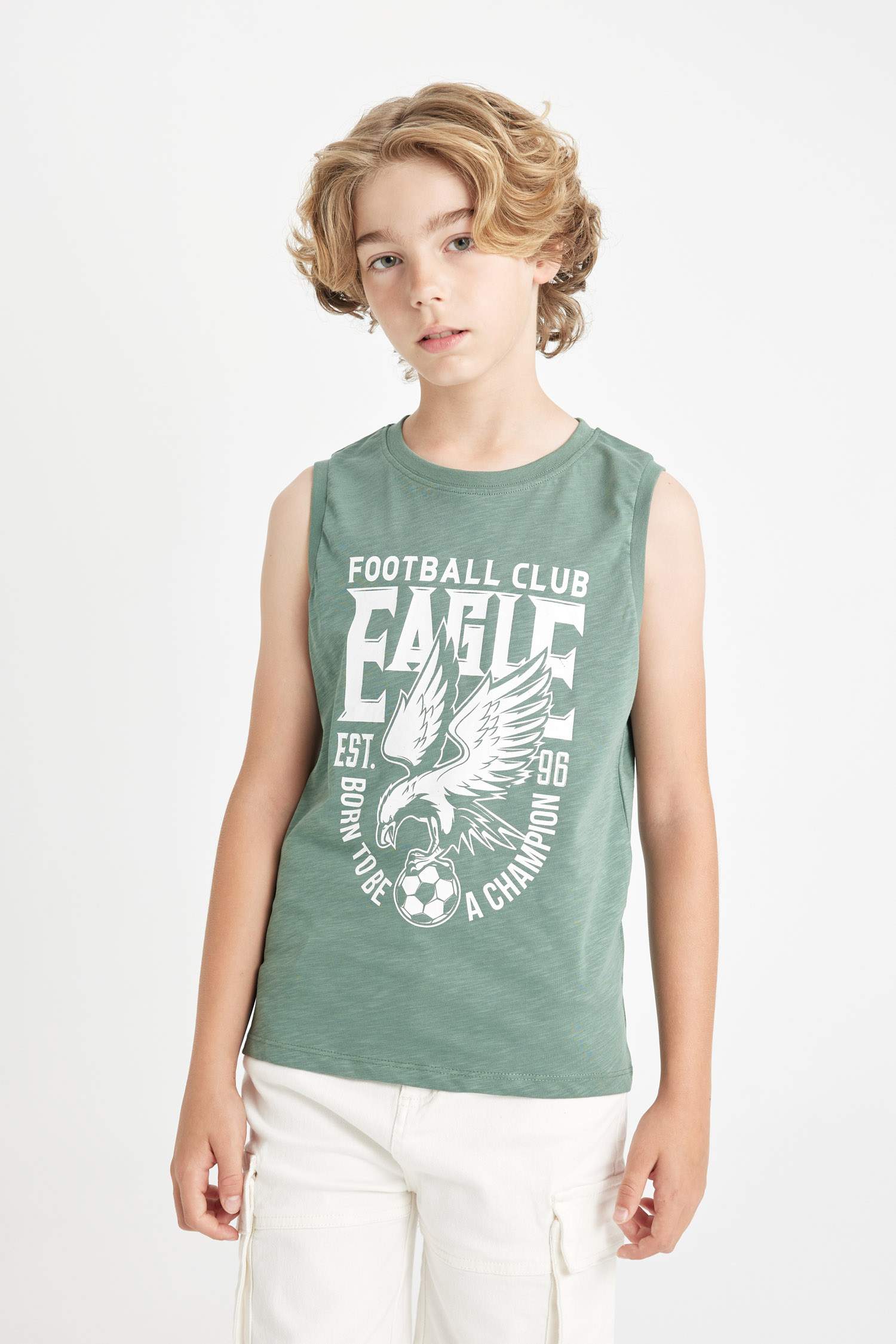 Boy Printed Crew Neck Sleeveless T-Shirt