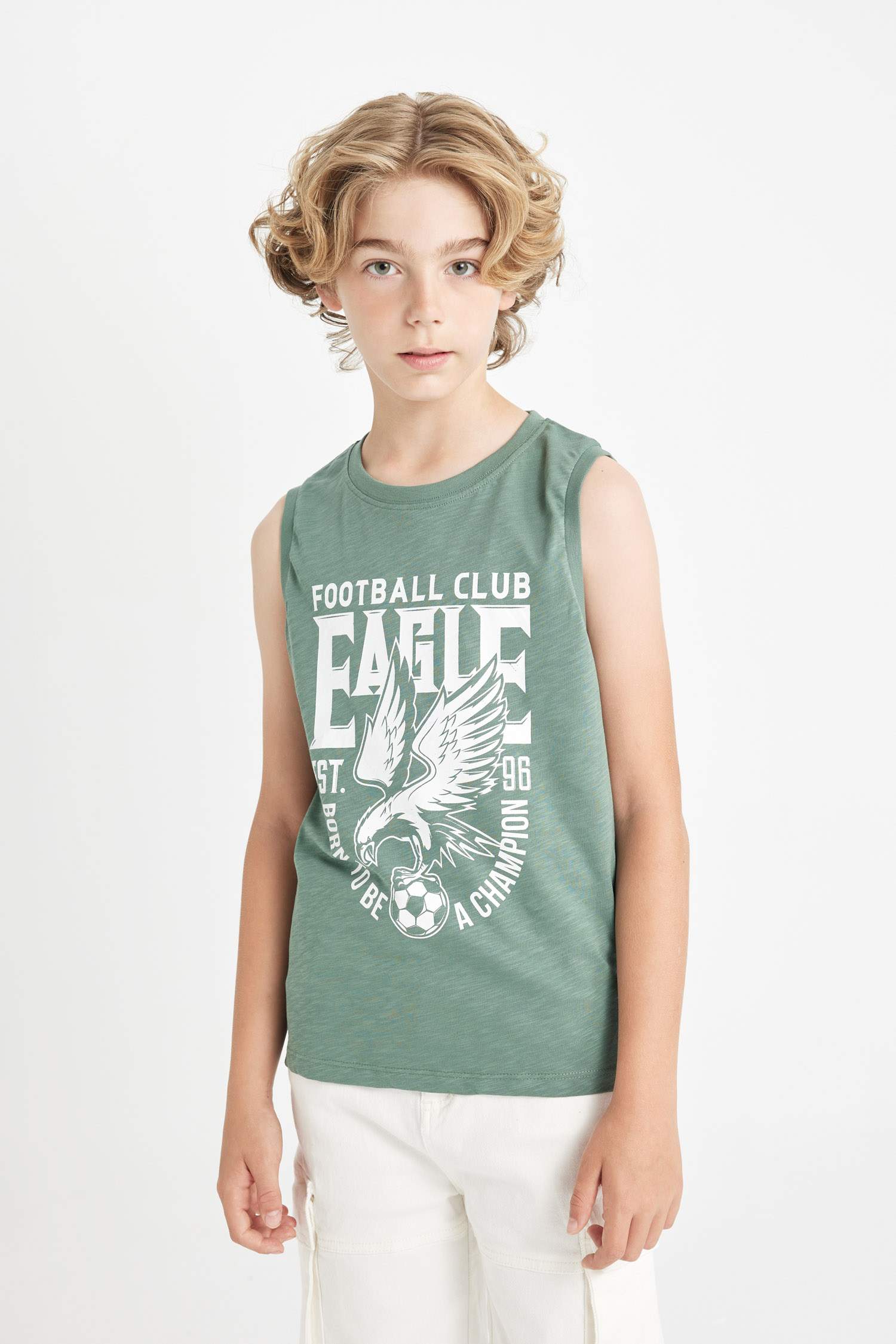 Boy Printed Crew Neck Sleeveless T-Shirt