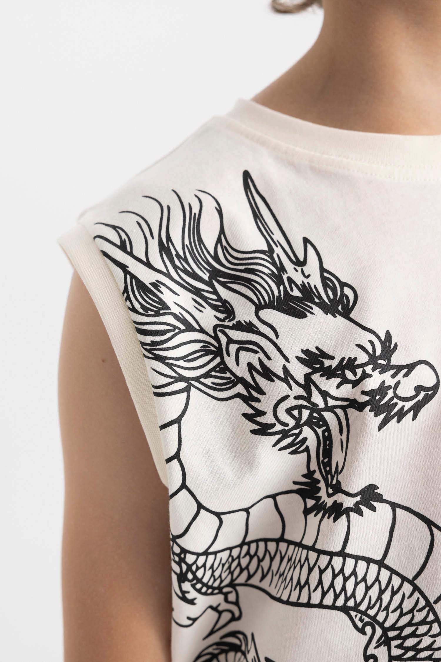 Boy Crew Neck Printed Sleeveless T-Shirt