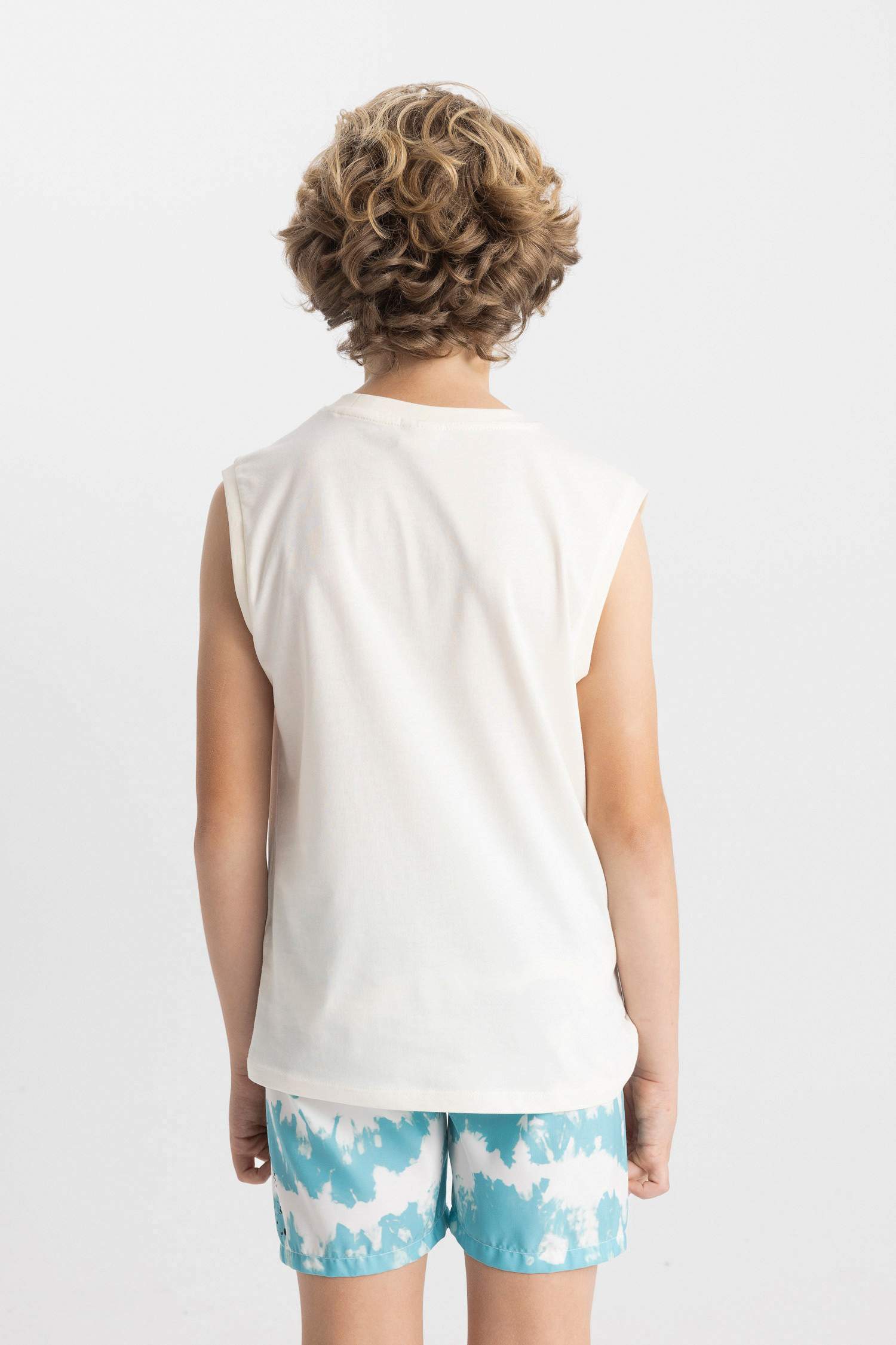 Boy Crew Neck Printed Sleeveless T-Shirt