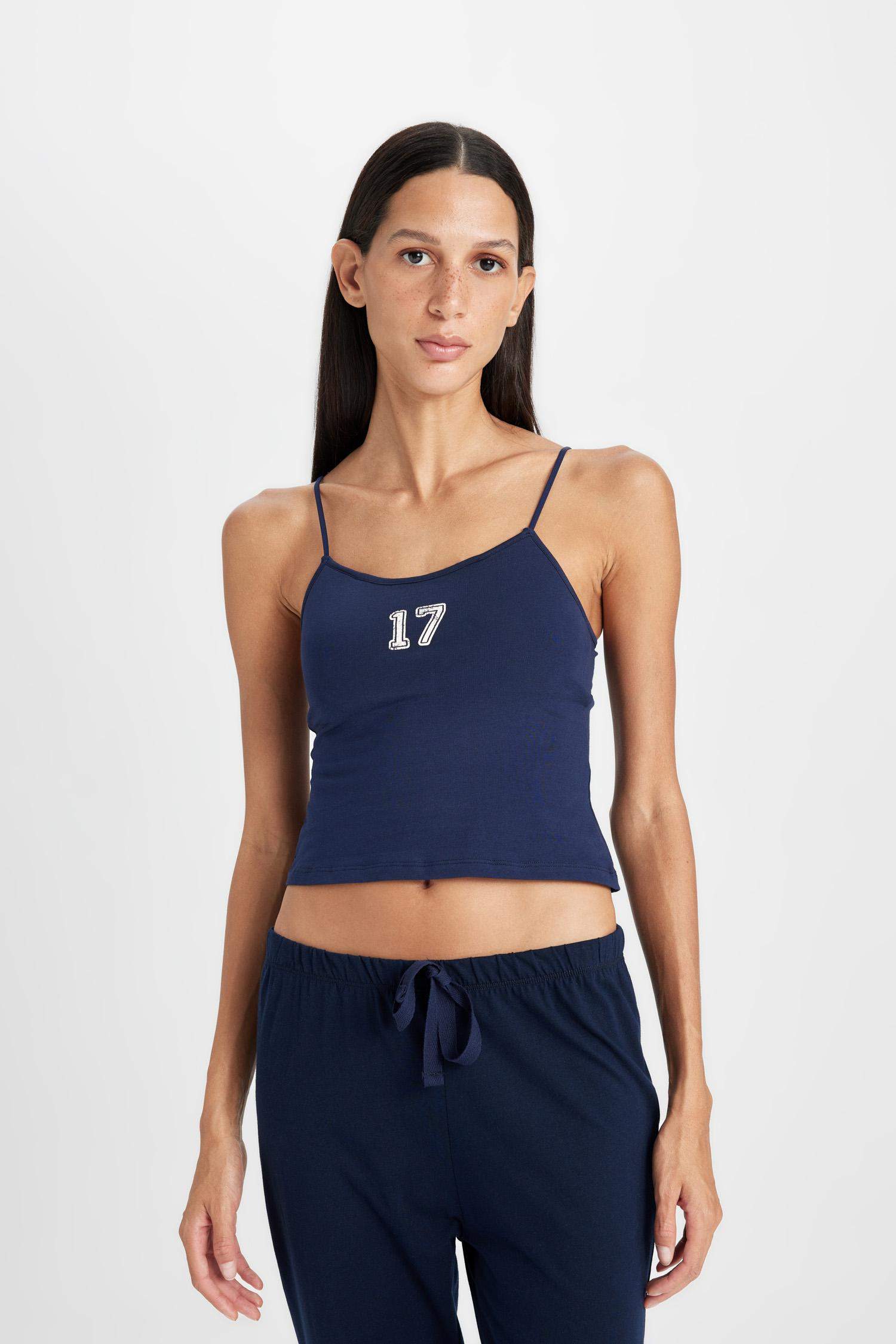 Baskılı İnce Askılı Atlet-Fall in Love