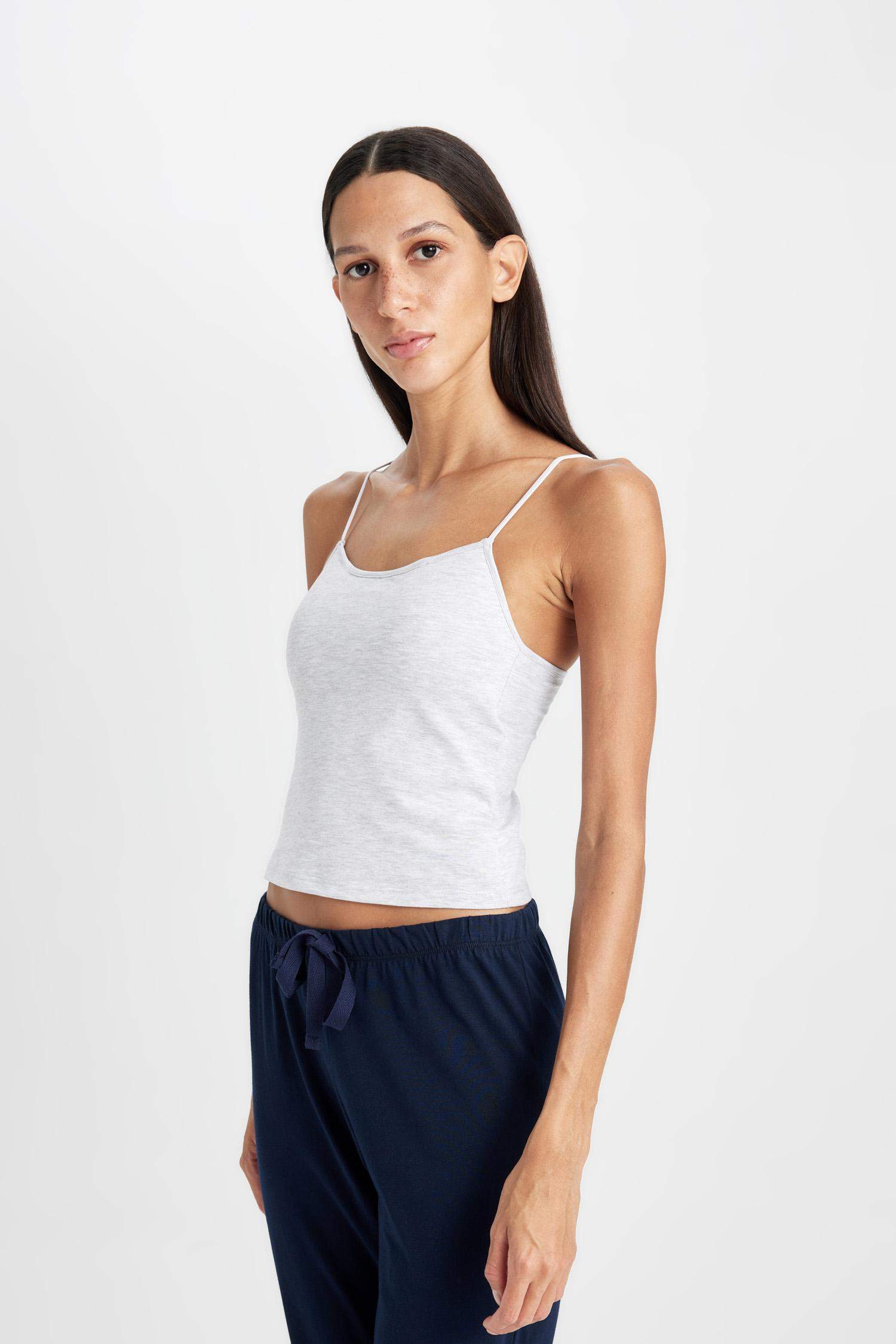 Regular Fit İnce Askılı Basic Düz Atlet-Fall in Love 