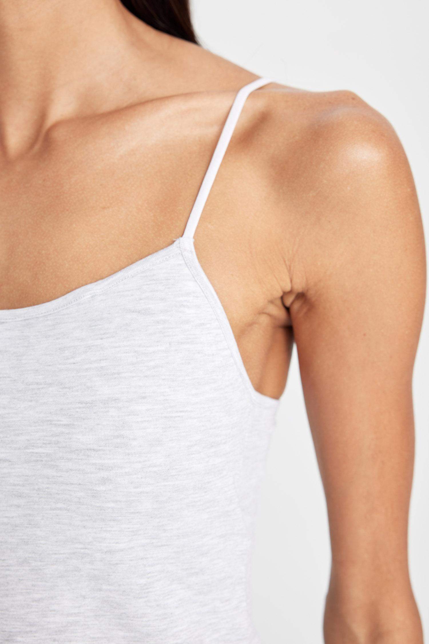 Regular Fit İnce Askılı Basic Düz Atlet-Fall in Love 