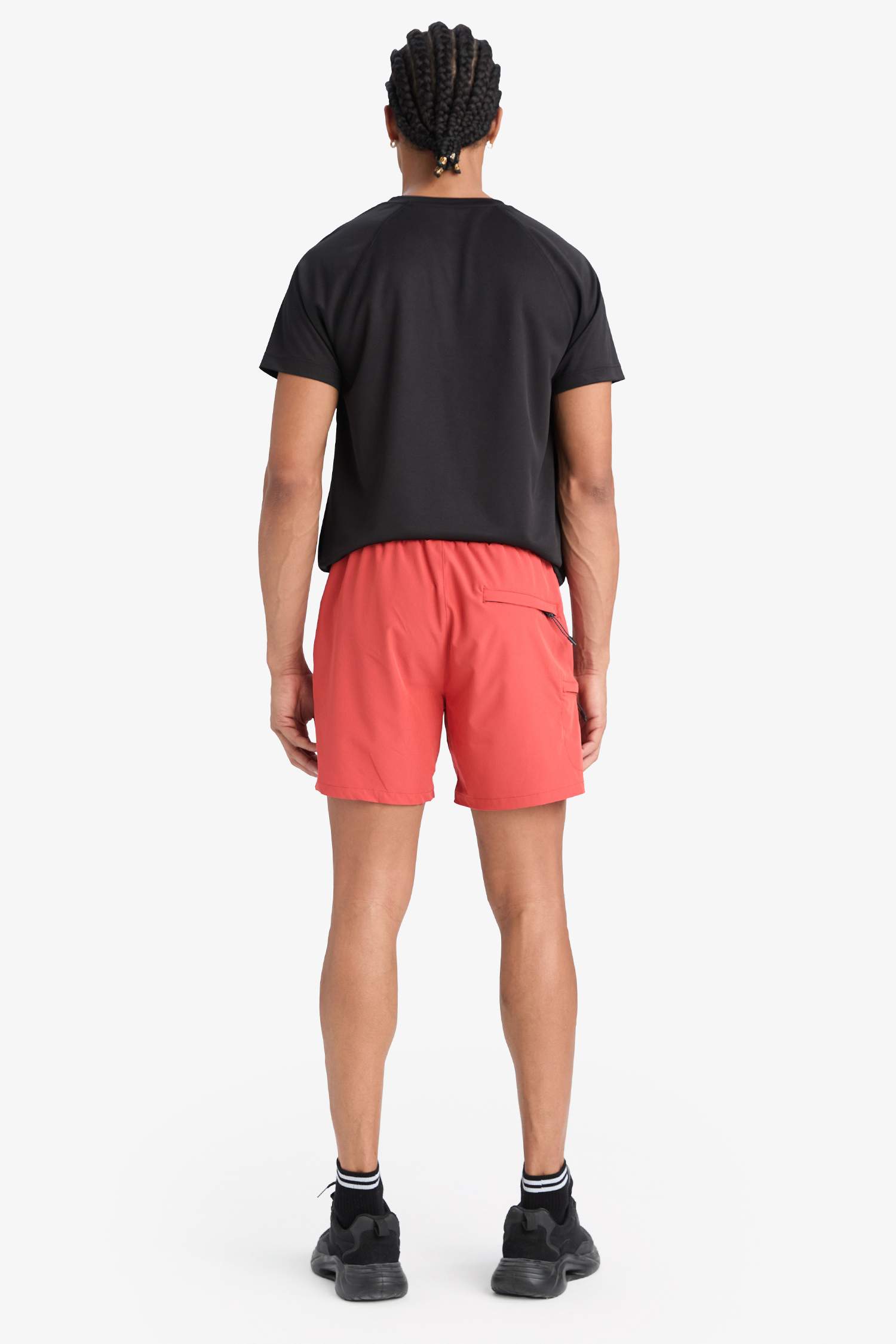 DeFactoFit Baskılı Esnek Dokulu Kısa Boy Sporcu Deniz Şortu