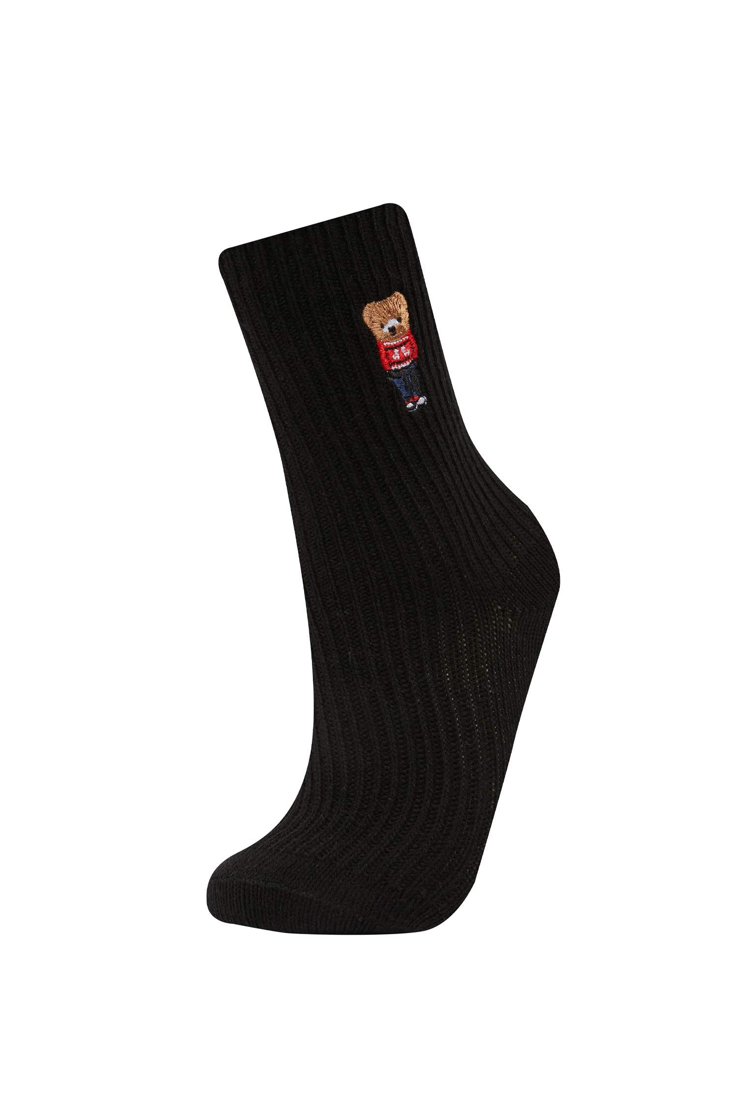 جوارب شتوي للنساء بطبعة دب - قطعتين