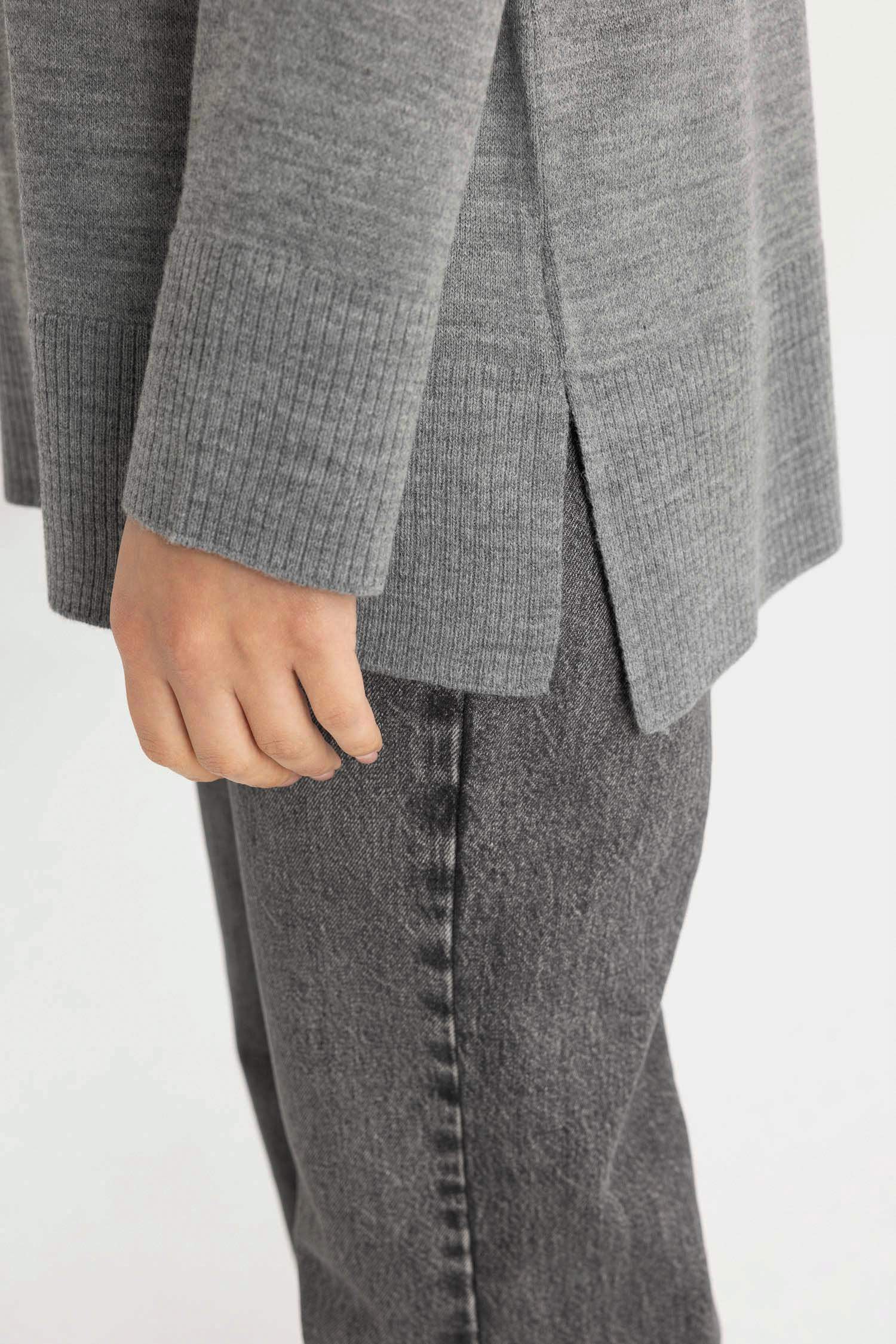 Tunique en tricot coupe régulière à Col Rond