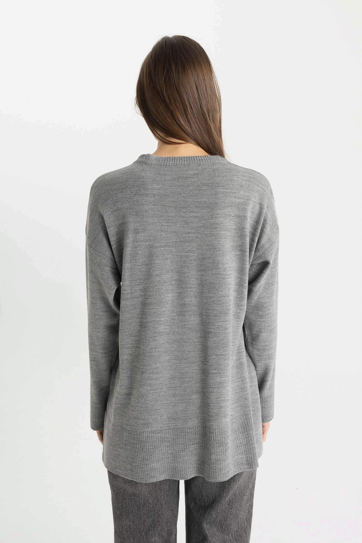 Tunique en tricot coupe régulière à Col Rond