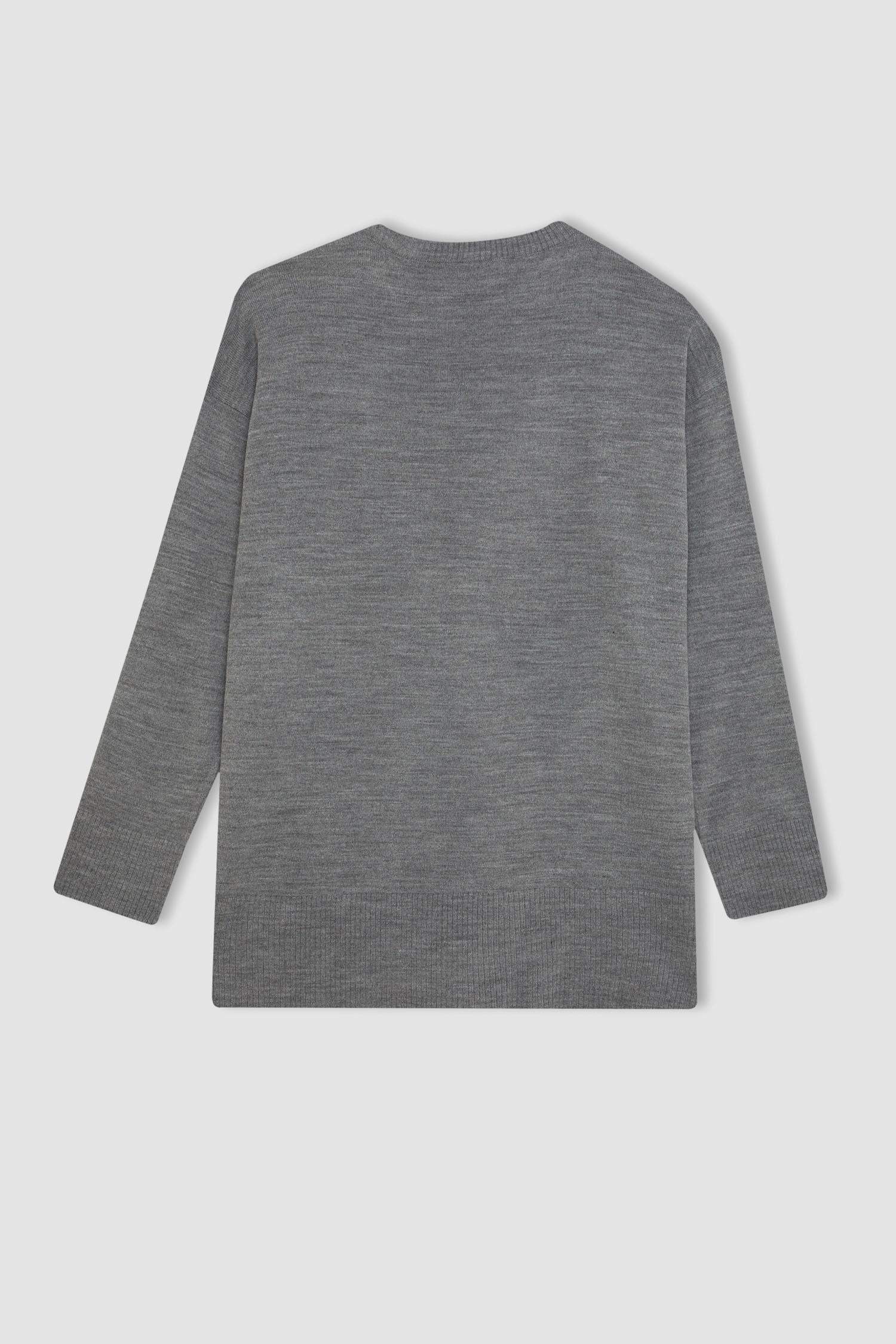 Tunique en tricot coupe régulière à Col Rond