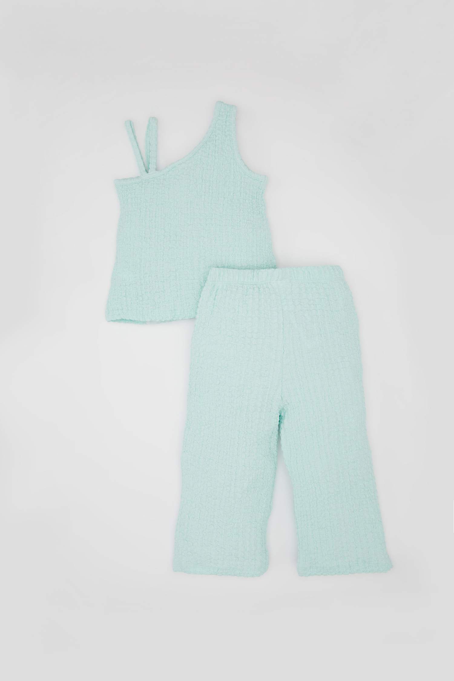 Baby Girl One Shoulder Blouse Trousers 2 Piece Set