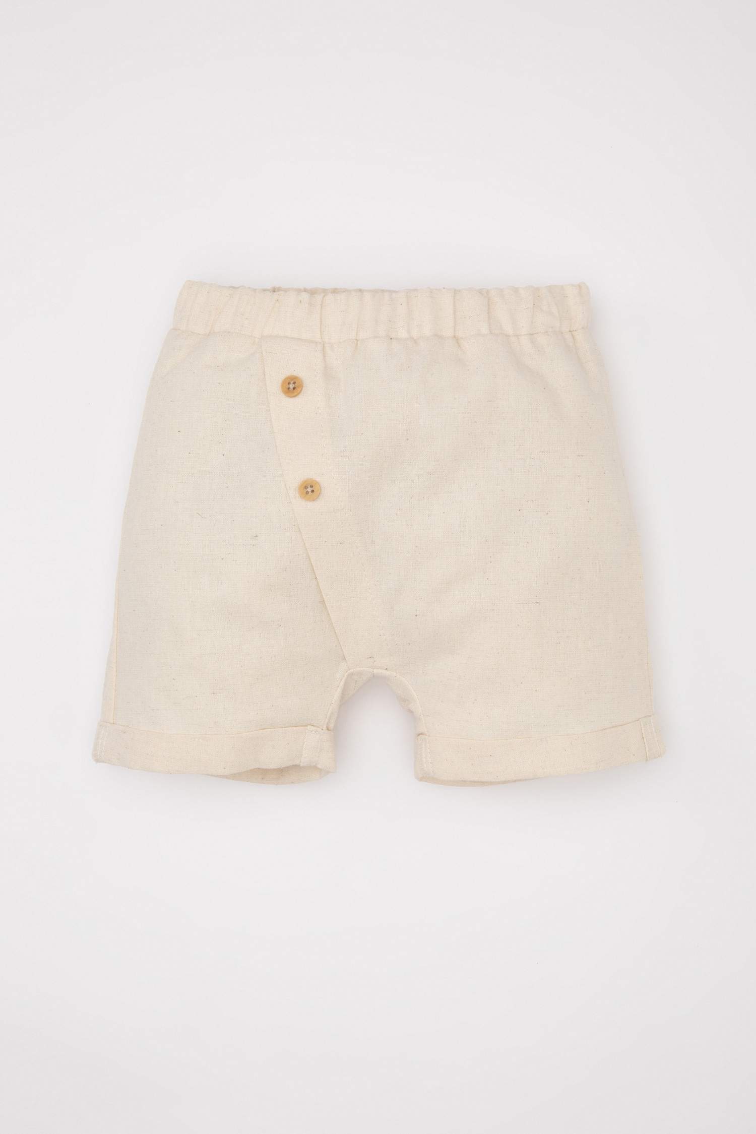 Erkek Bebek 2'li Takım Keten Kısa Kollu Tişört Şort