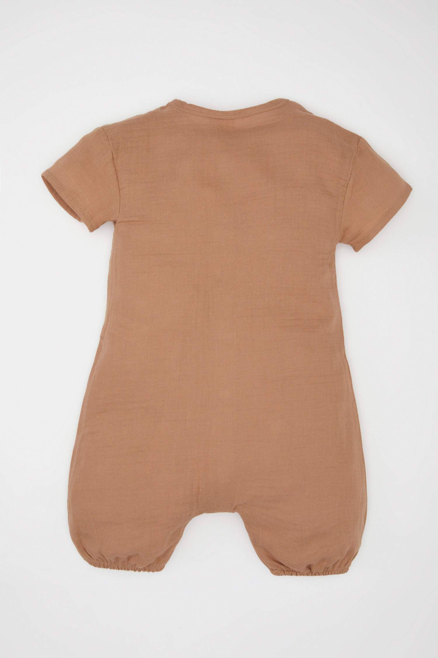 Erkek Bebek Yenidoğan Müslin Kısa Kollu Tulum