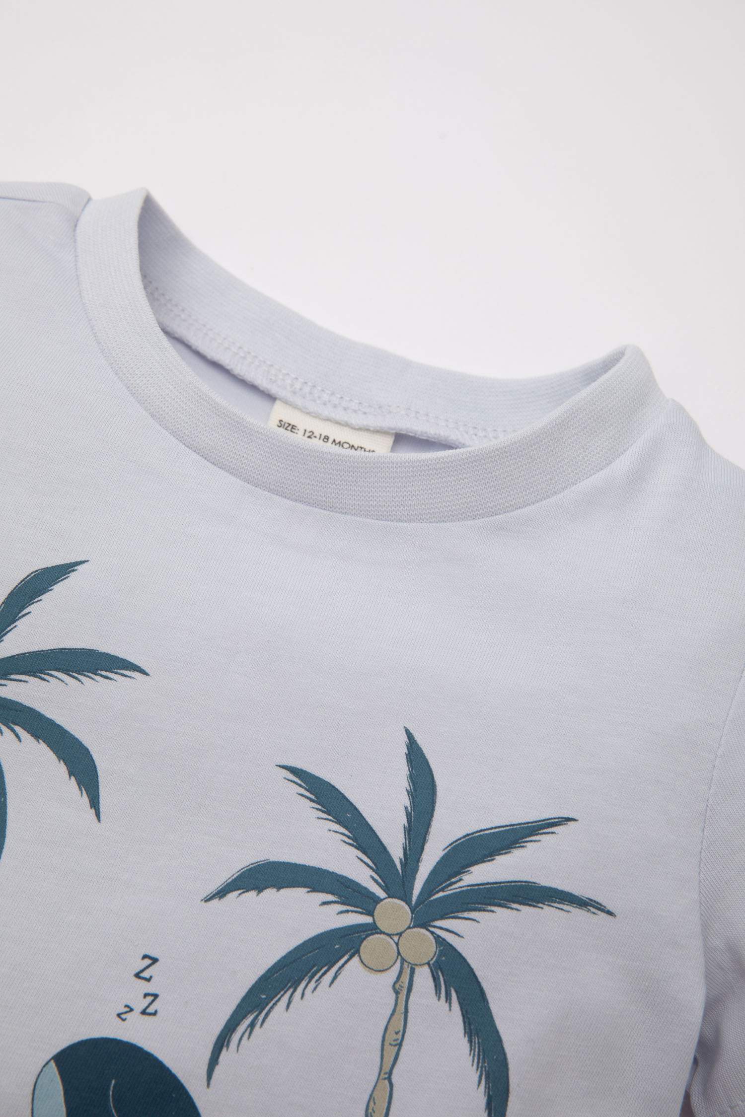 Erkek Bebek Pijama Takımı Penye Baskılı Kısa Kollu Üst Şort