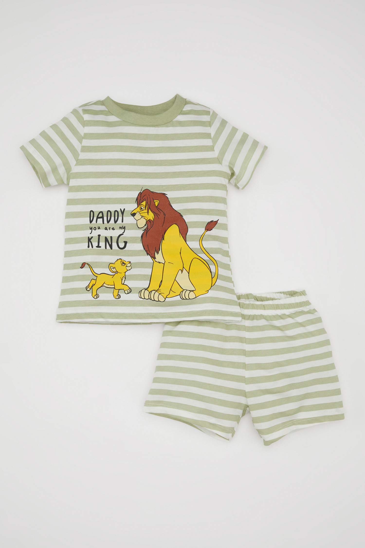 Erkek Bebek Pijama Takımı Disney Lion King Penye Kısa Kollu Üst Şort