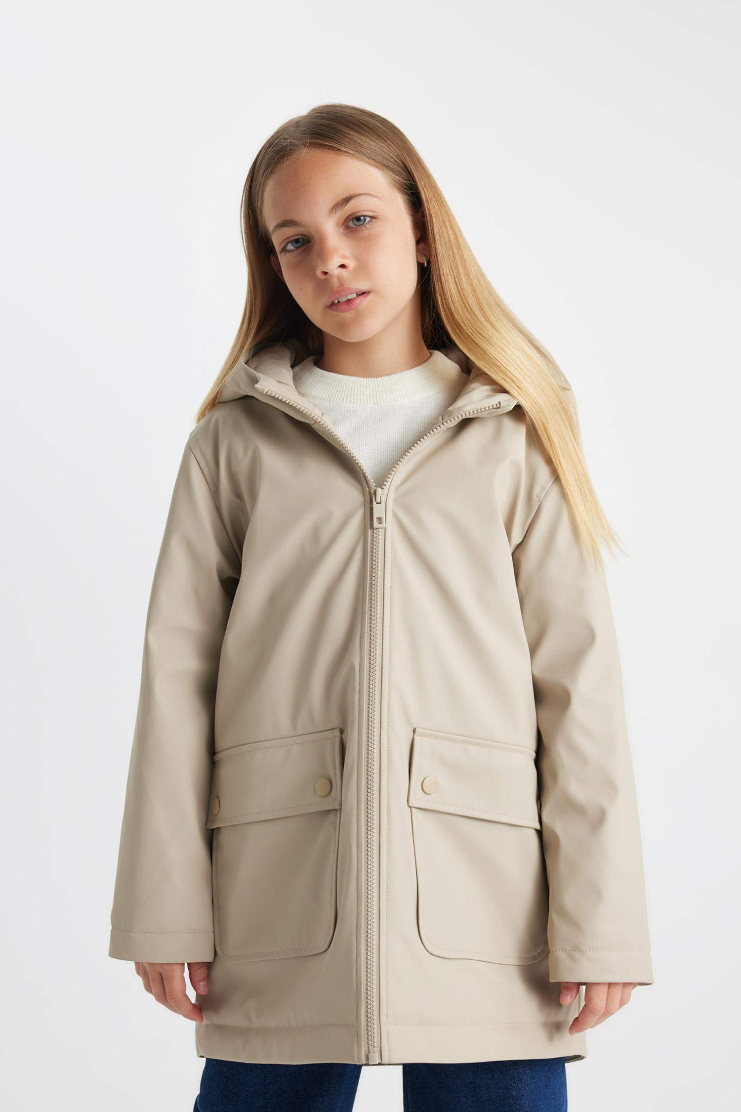 Girl Waterproof Hooded Raincoat