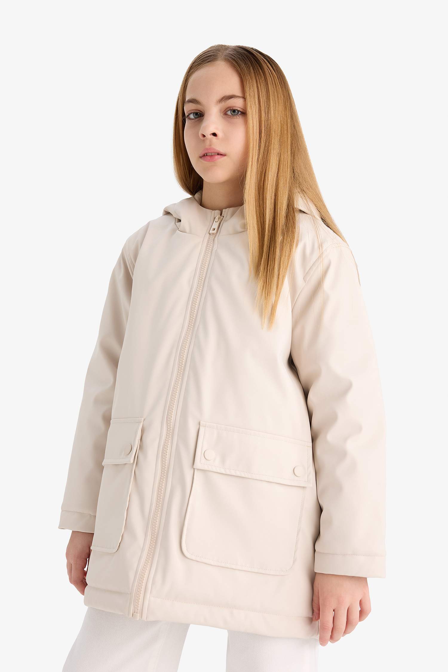 Водонепроницаемый дождевик для девочек с капюшоном на молнии