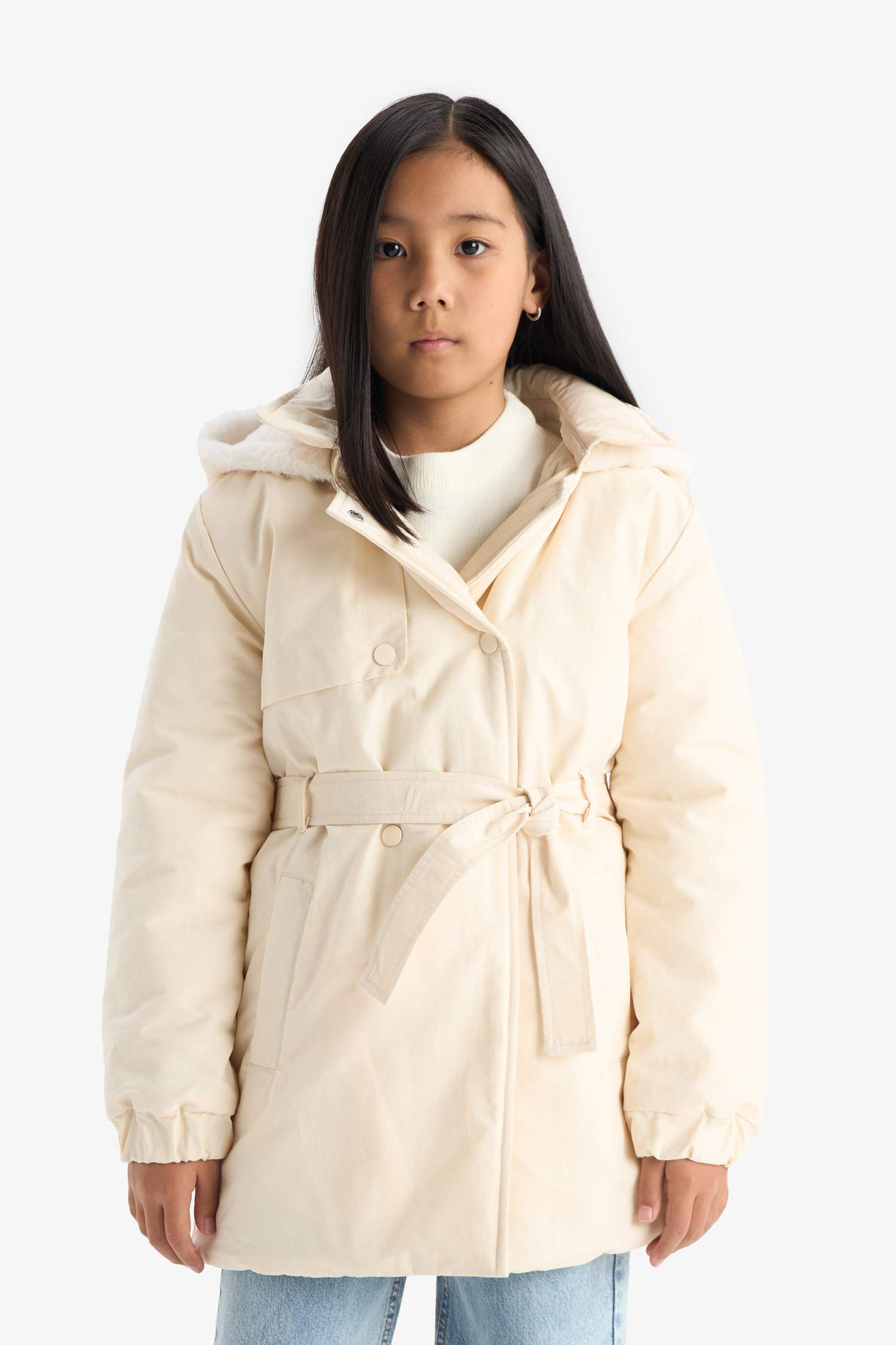 Girl Hooded Water Repellent Raincoat