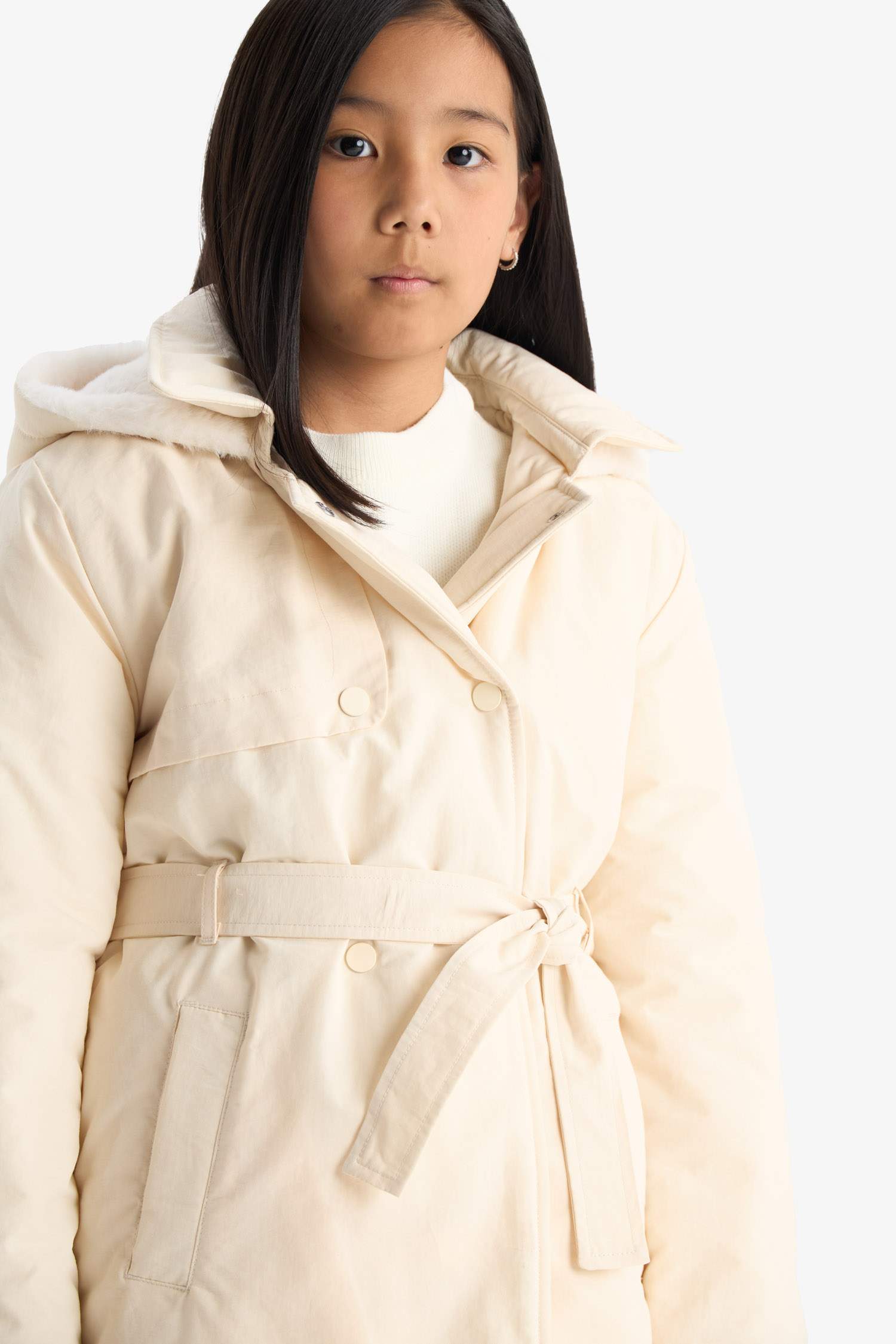 Girl Hooded Water Repellent Raincoat