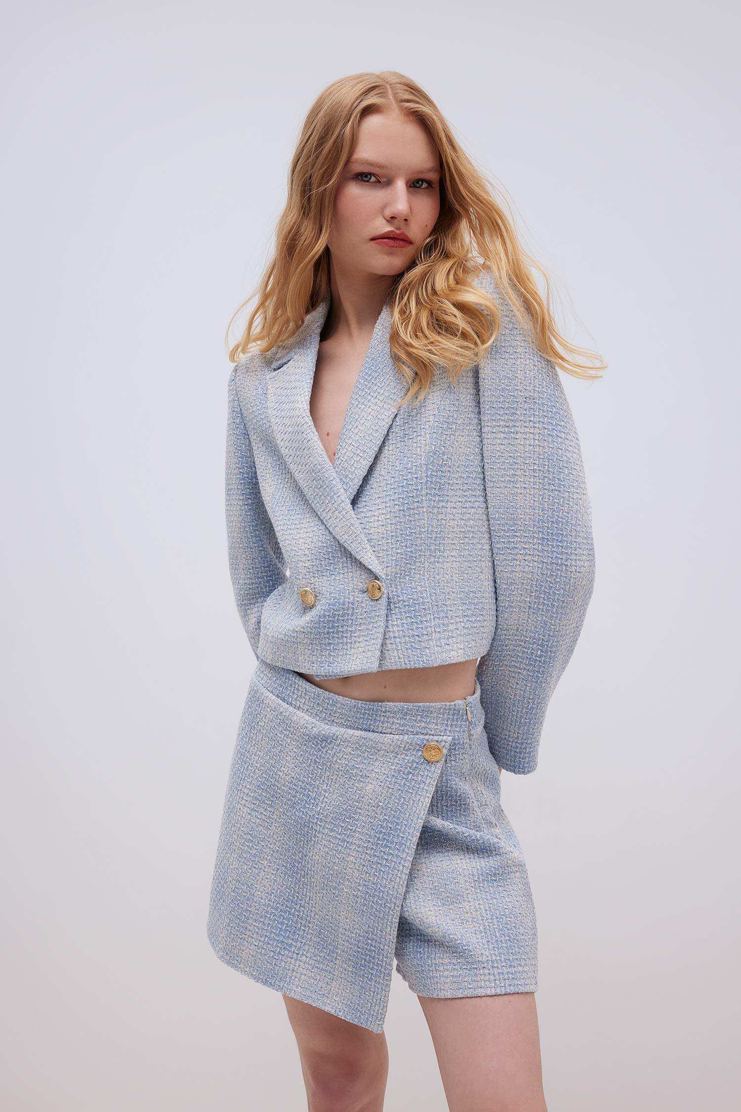 سترة بليزر كروب تويد