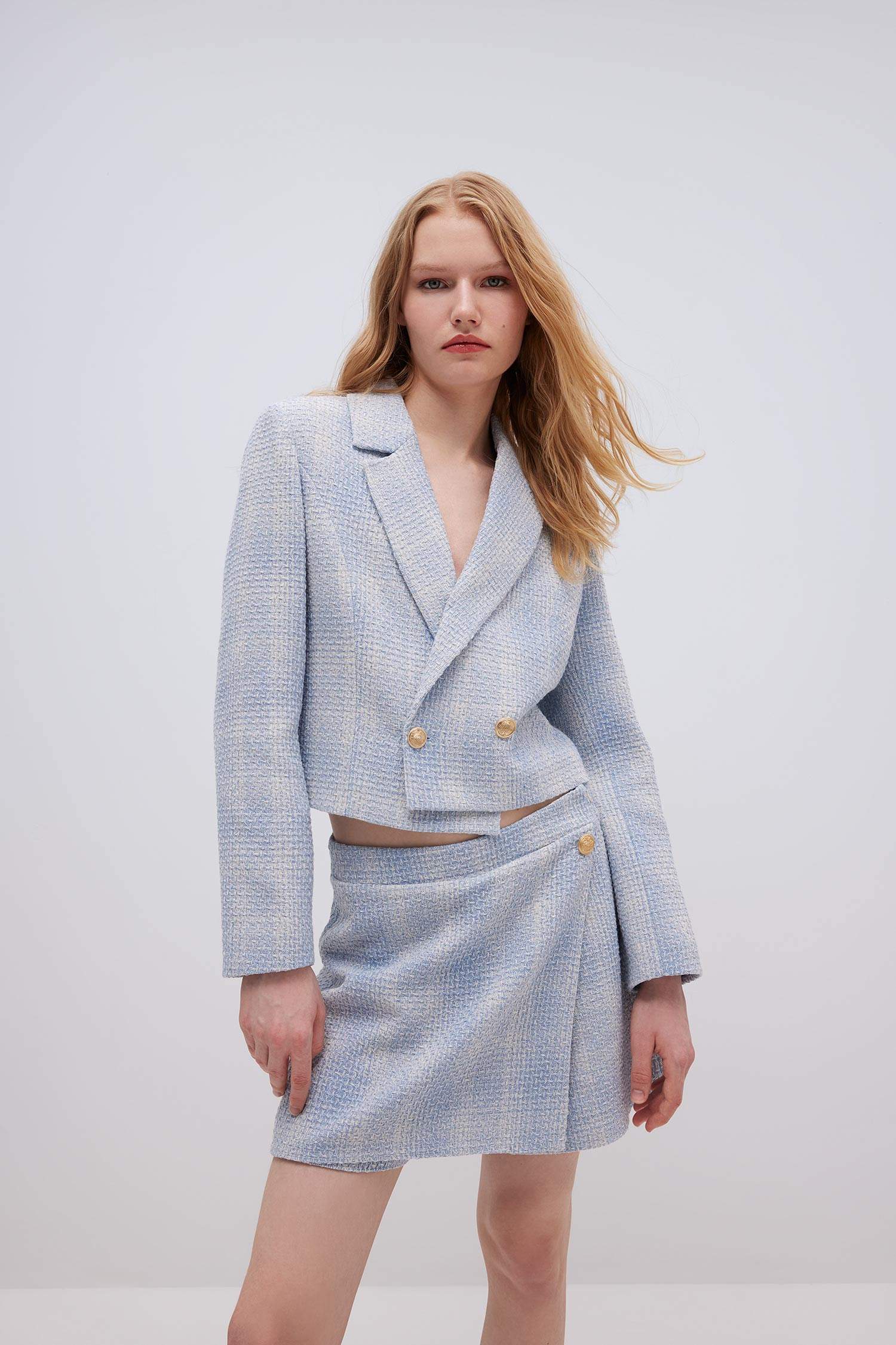 سترة بليزر كروب تويد