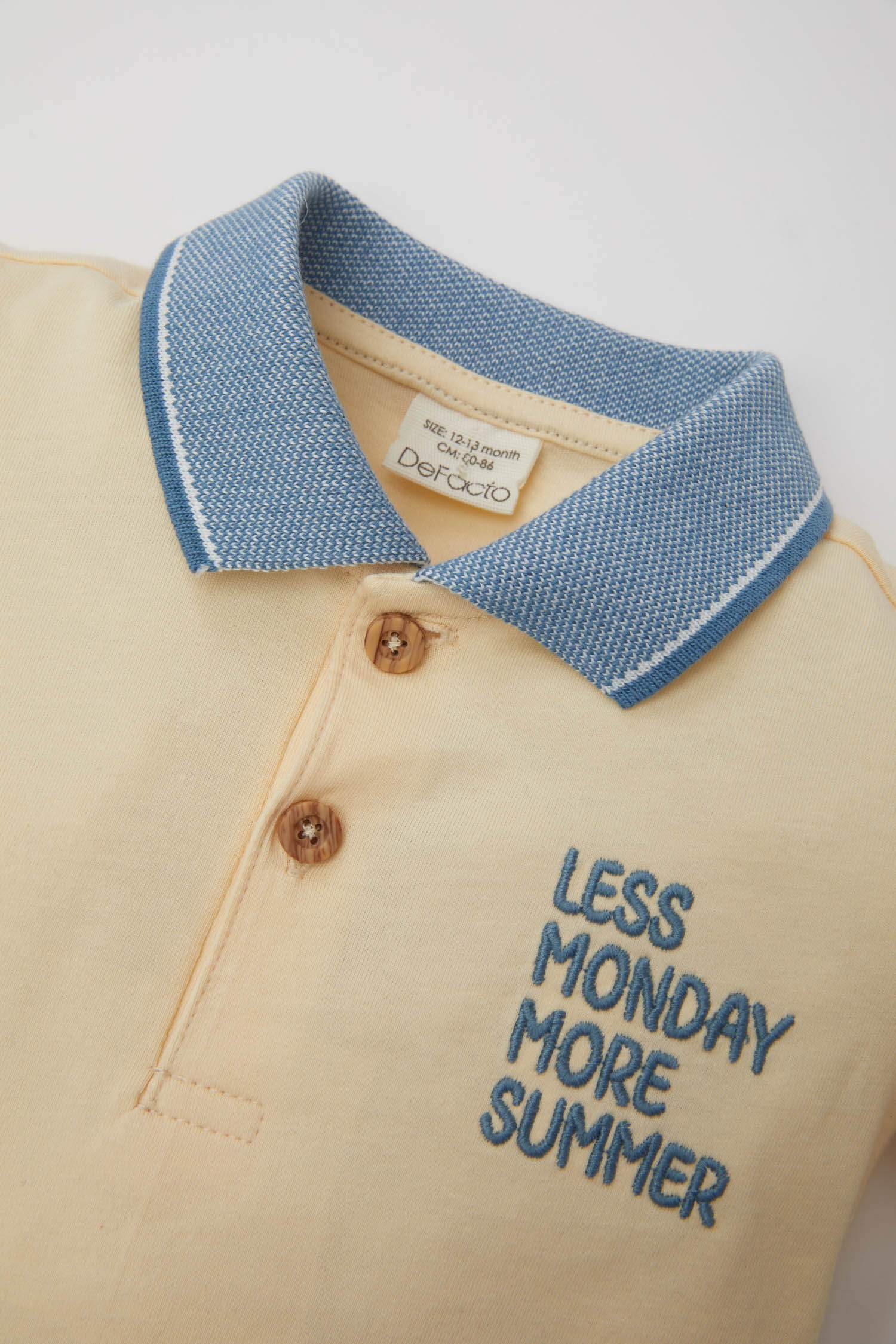 Erkek Bebek Polo Yaka Baskılı Kısa Kollu Tişört