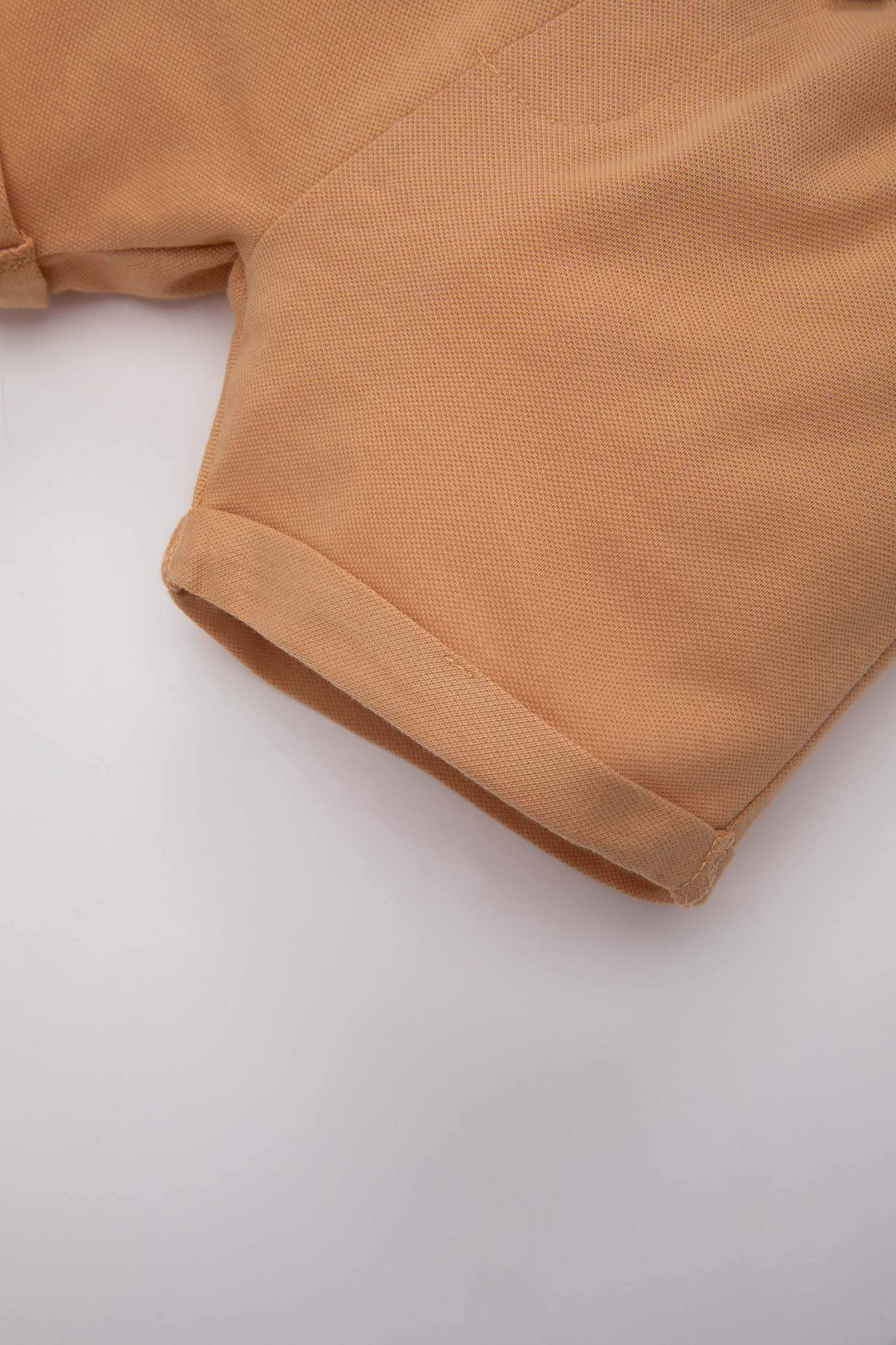 Baby Boy Regular Fit Label Printed Pique Shorts