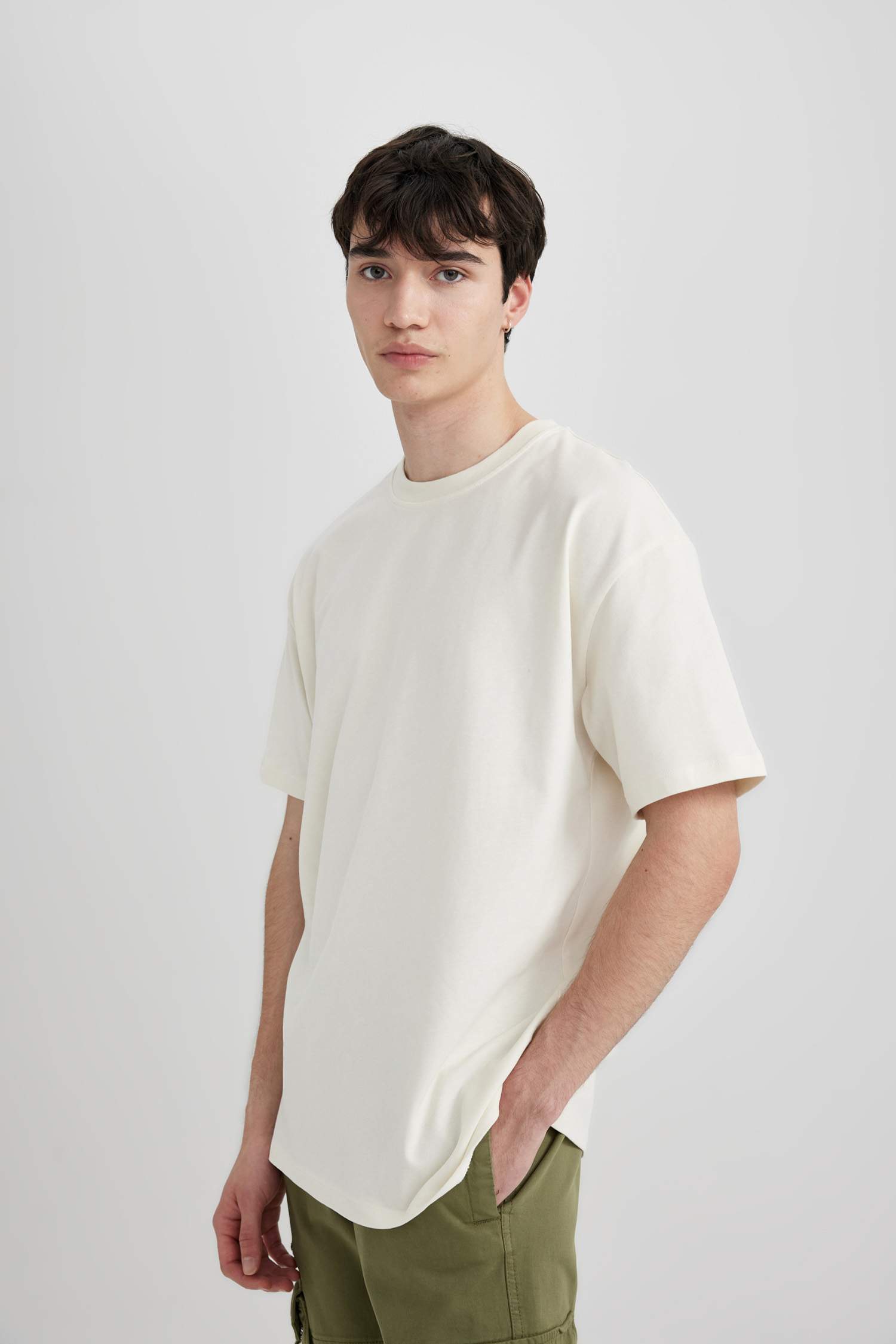 Boxy Fit Crew Neck Short Sleeve T-Shirt
