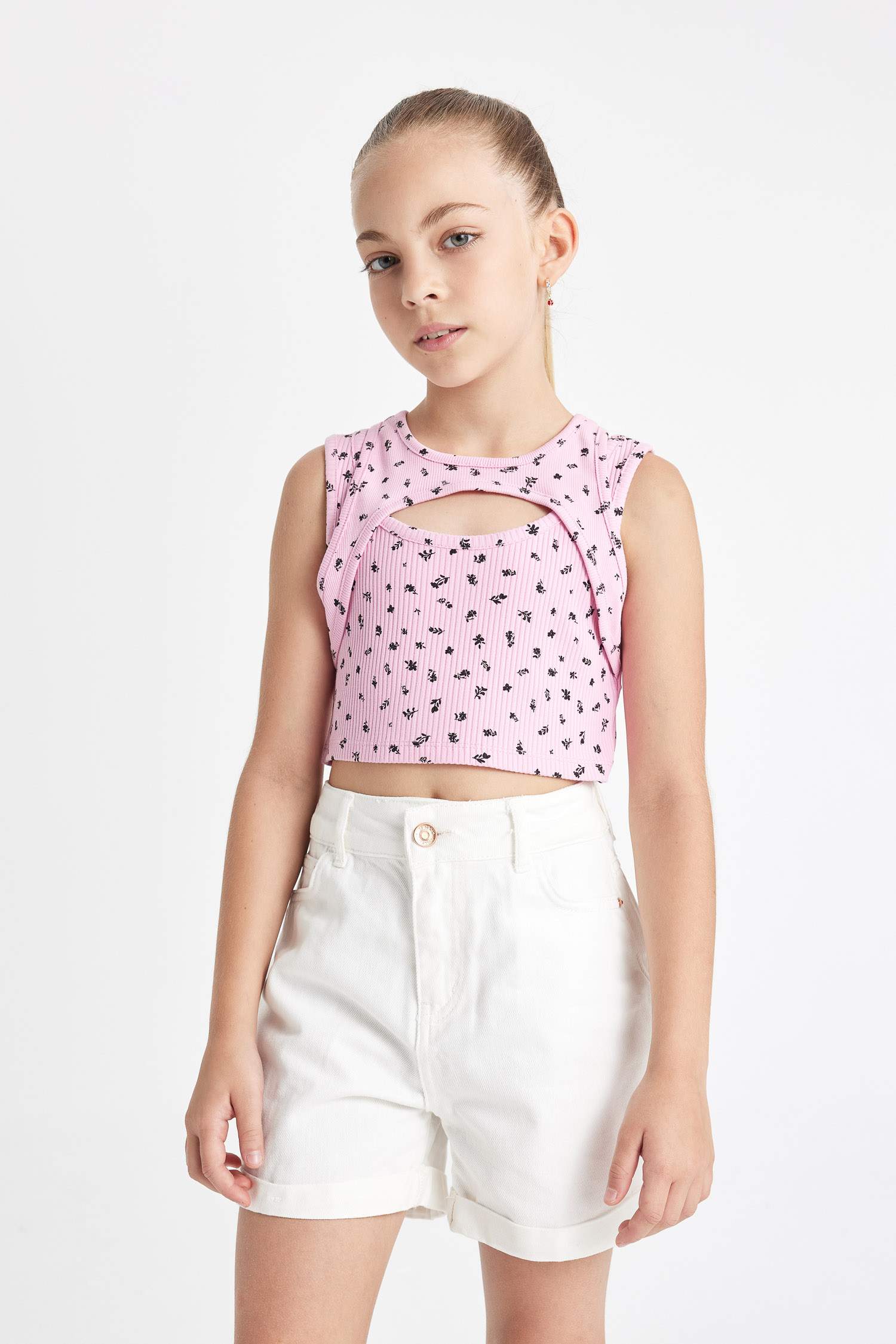 Girl Patterned Crop Top