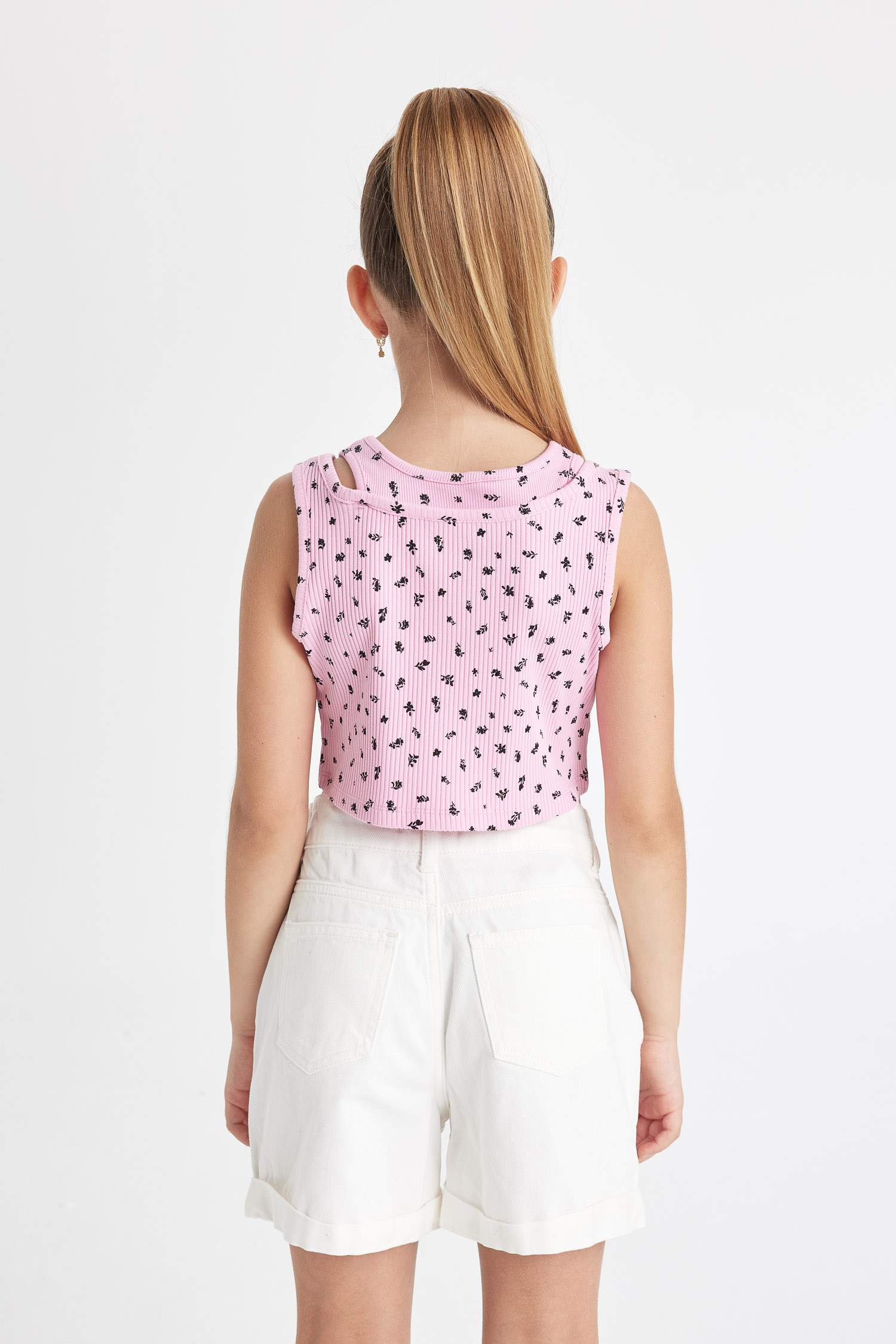 Girl Patterned Crop Top