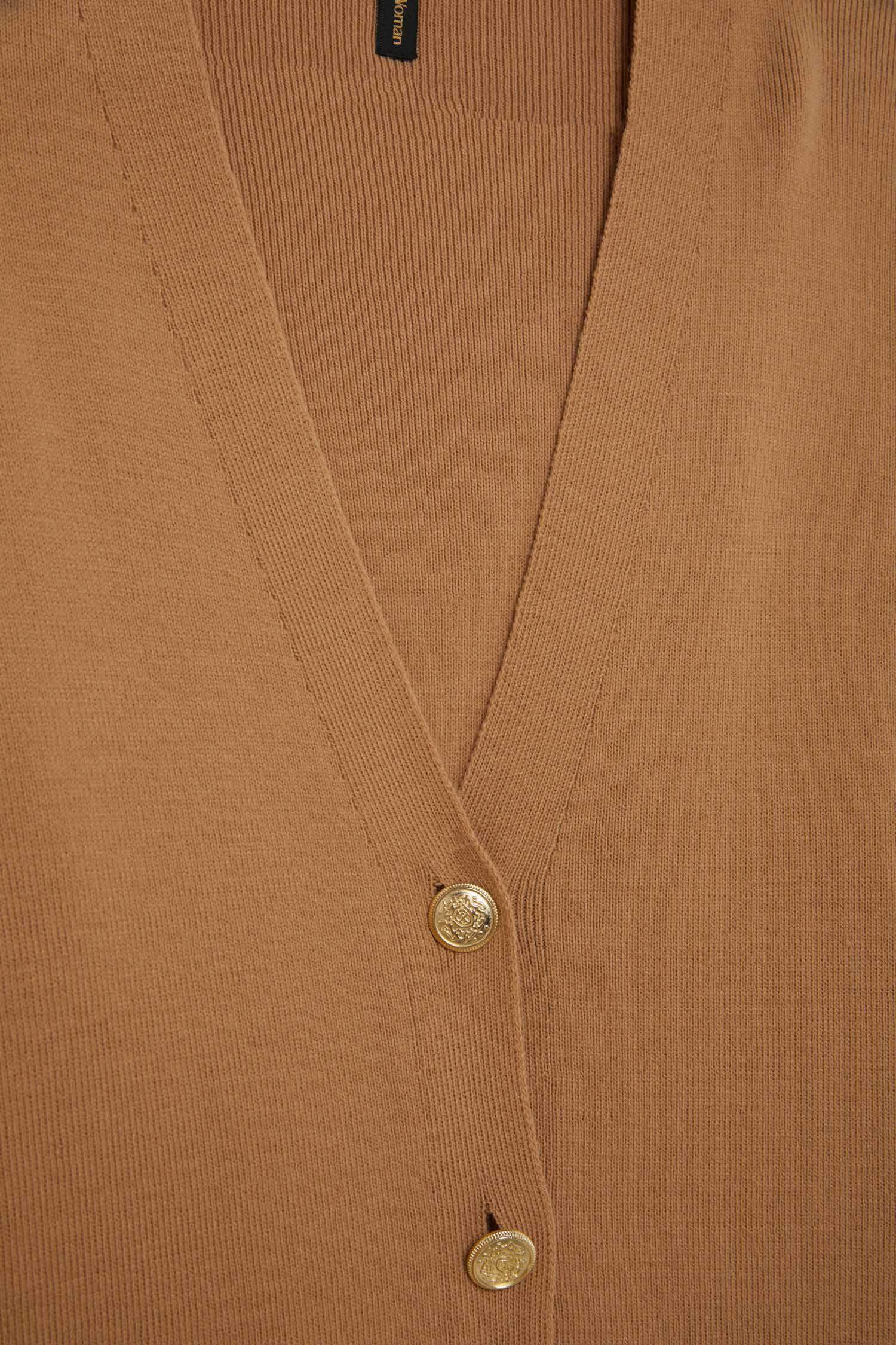 Relax Fit V Yaka Basic Düz Düğmeli Triko Hırka