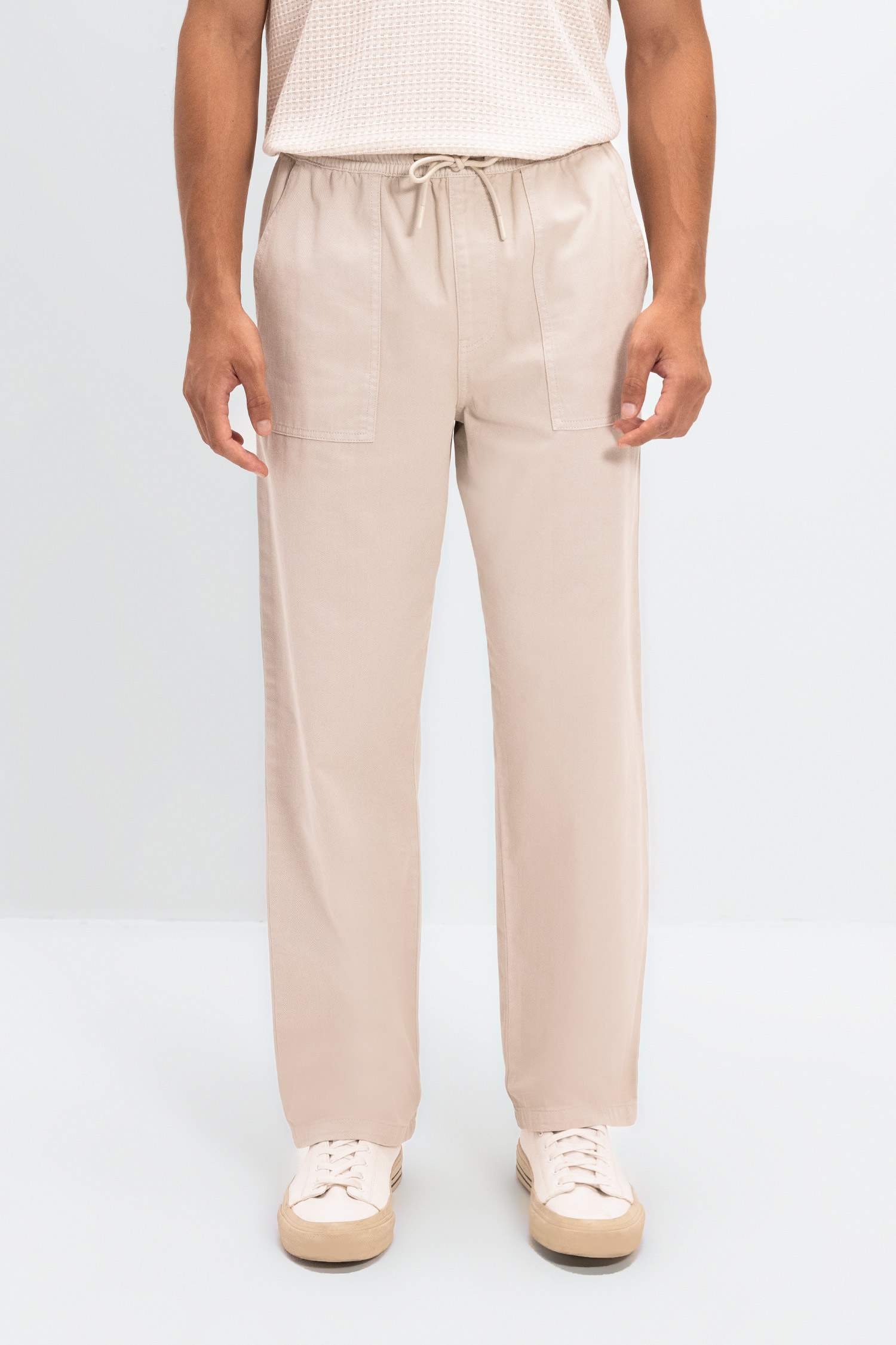Straight Wide Gabardine Trousers