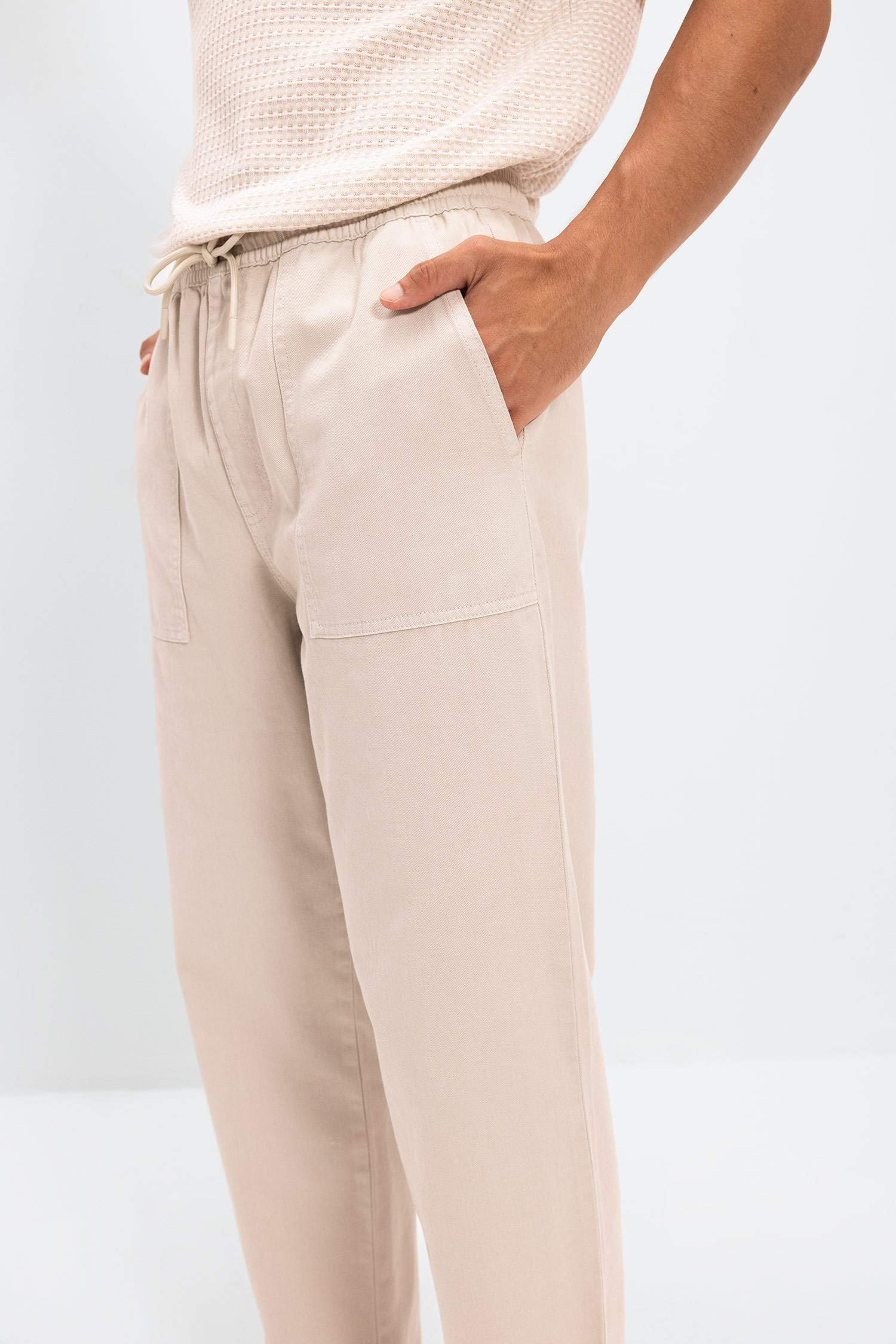 Straight Wide Gabardine Trousers