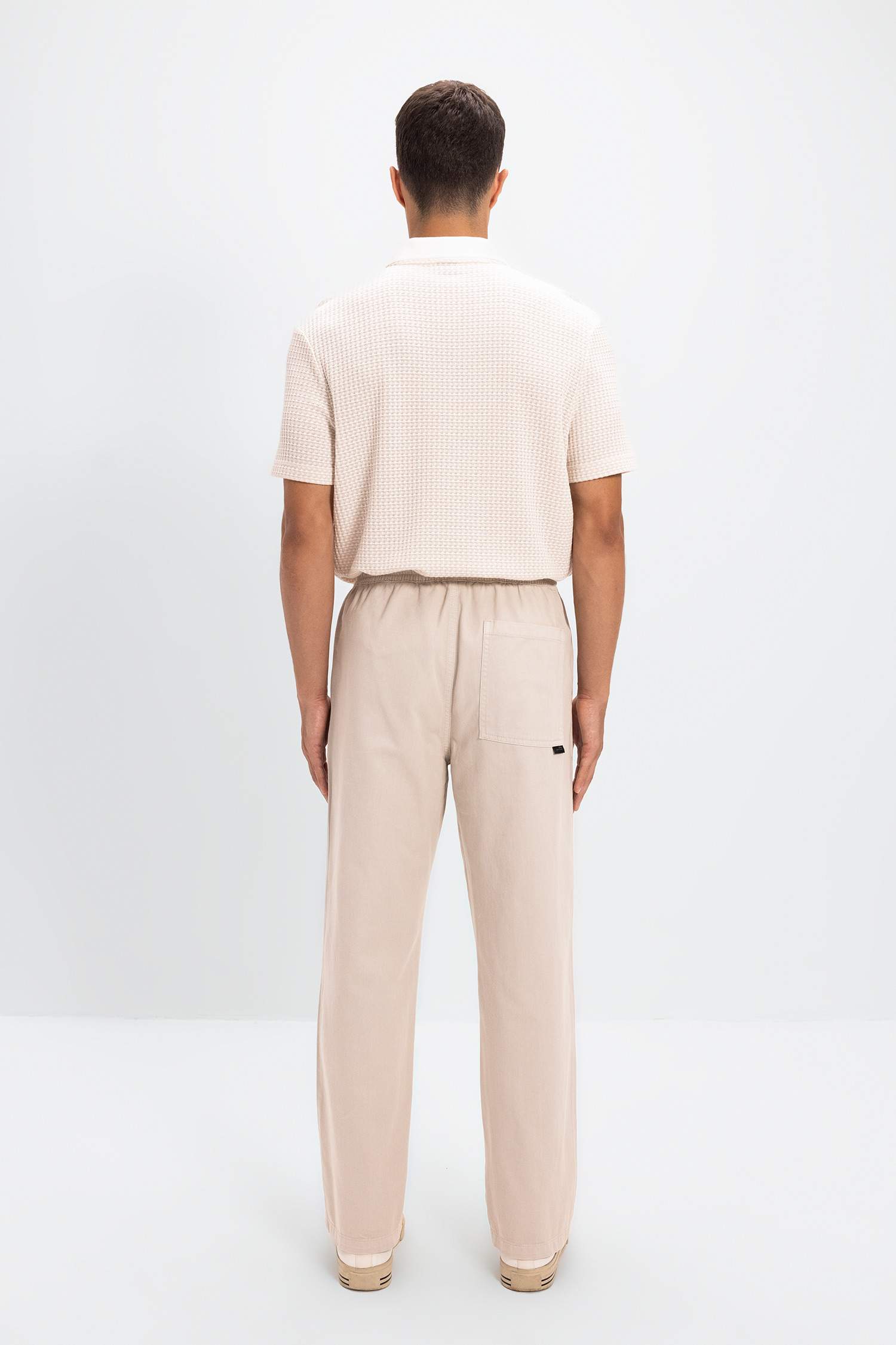Straight Wide Gabardine Trousers