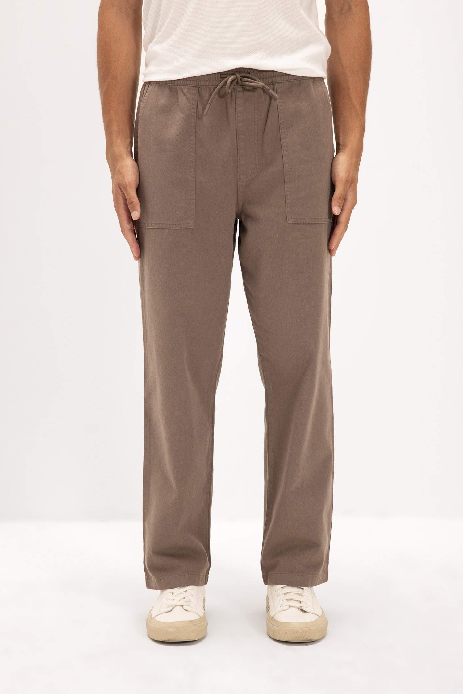 Pantalon droit large en Gabardine