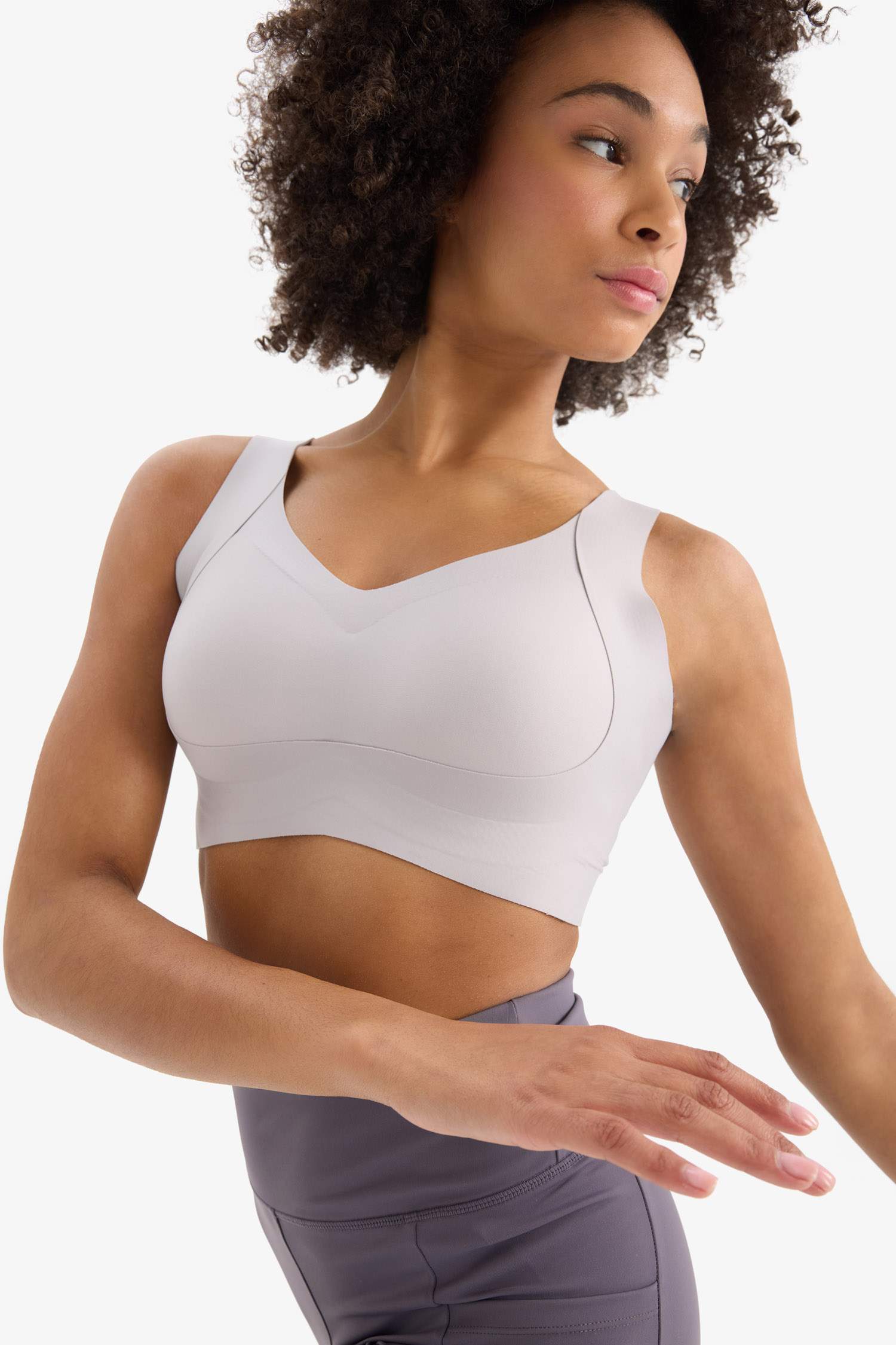 V Yaka Ağır Kumaş Sporcu Bra